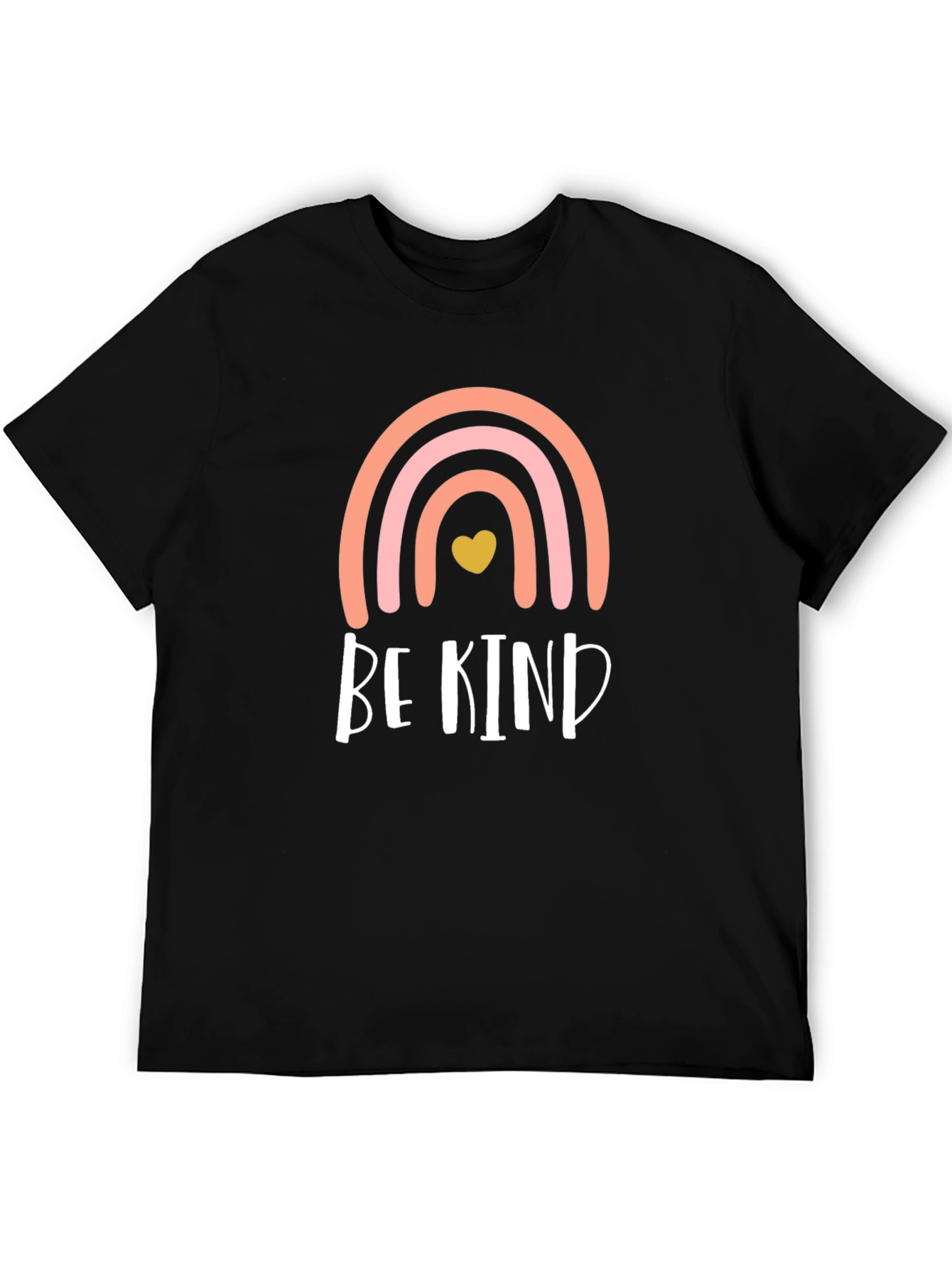 Be Kind Rainbow Heart Graphic T-Shirt