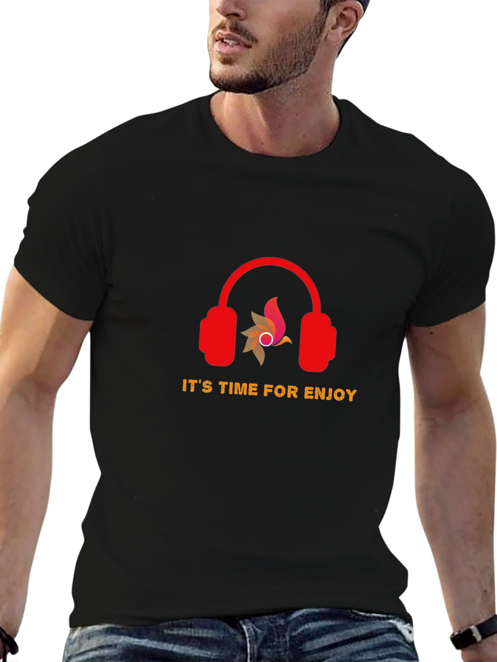 Its Time For Enjoy Graphic Tee - Black