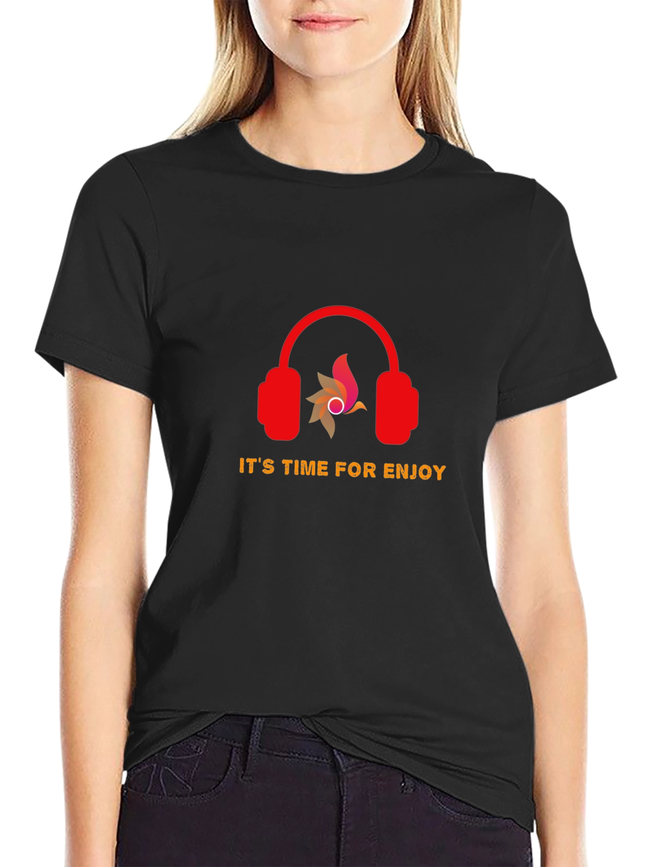 Its Time For Enjoy Graphic Tee - Black