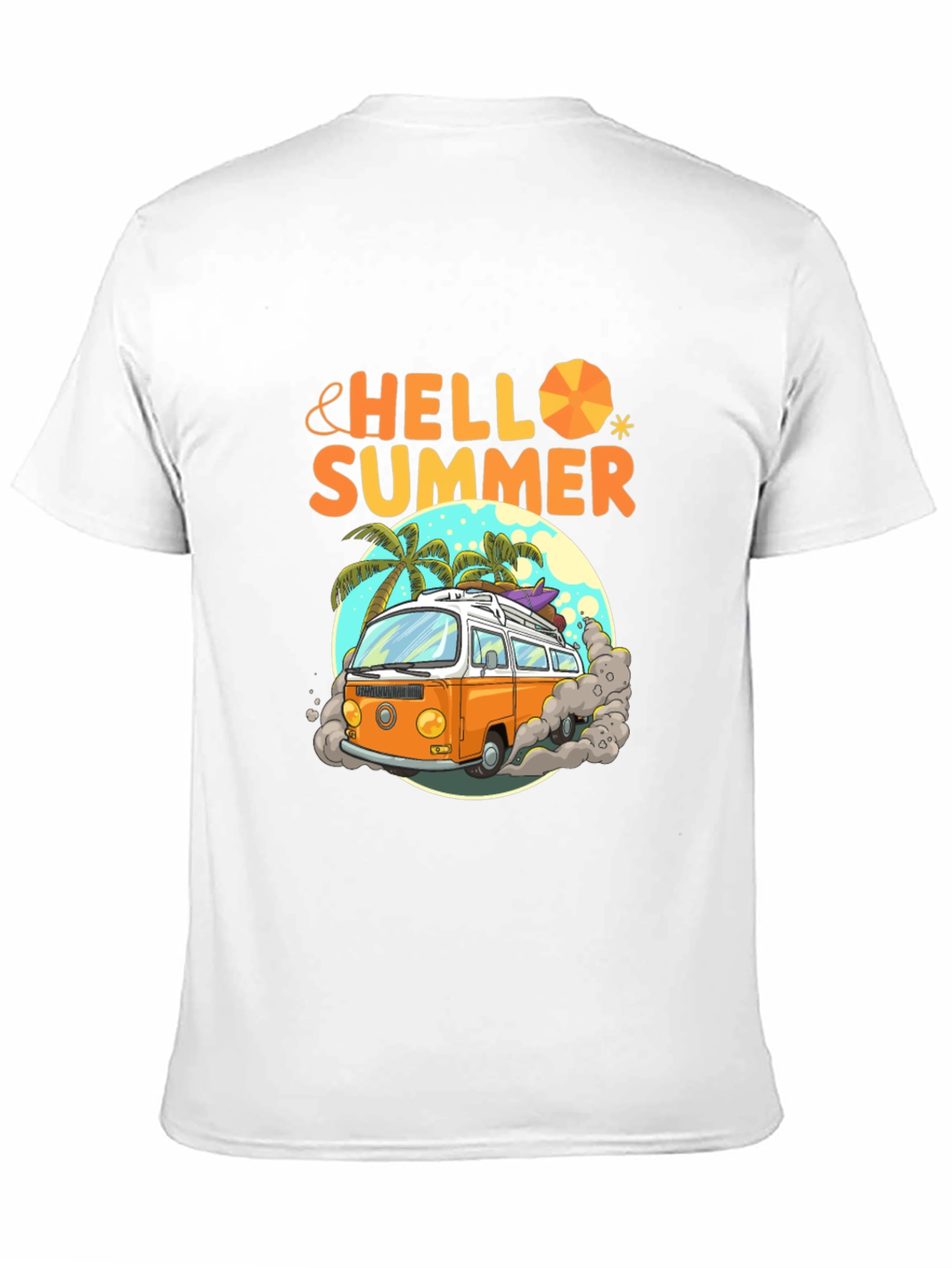Hello Summer Beach Van Graphic T-Shirt