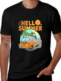 Hello Summer Beach Van Graphic T-Shirt