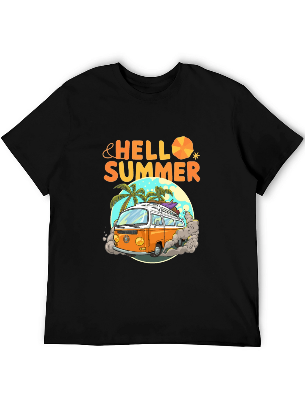 Hello Summer Beach Van Graphic T-Shirt
