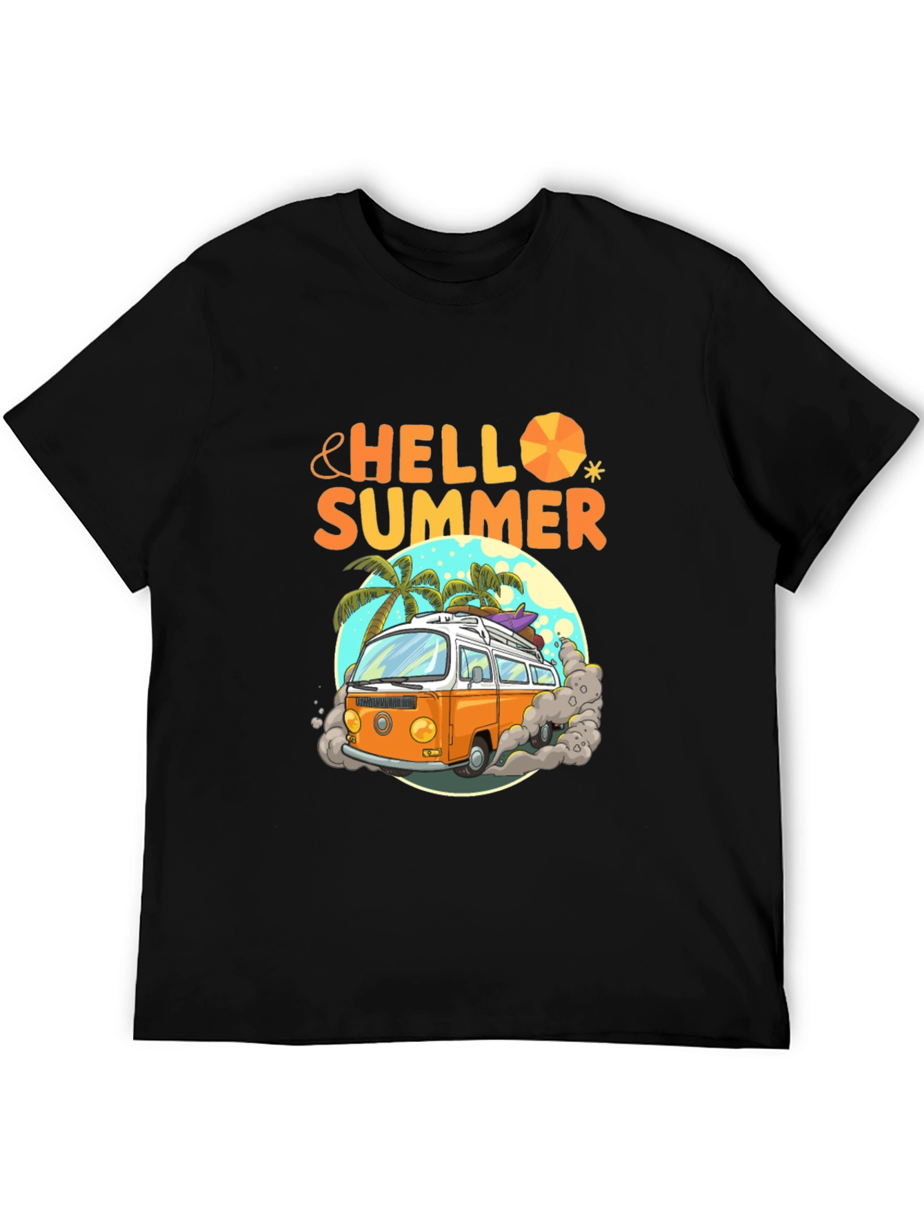 Hello Summer Beach Van Graphic T-Shirt