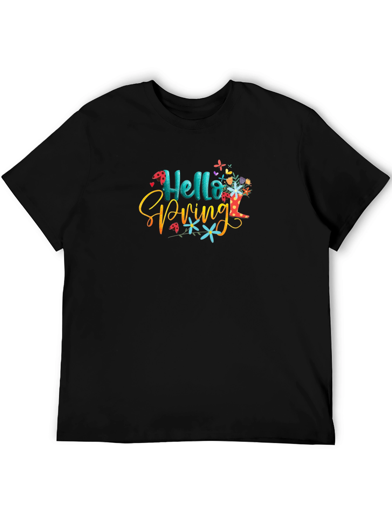 Hello Spring T-Shirt - Floral Boot Design
