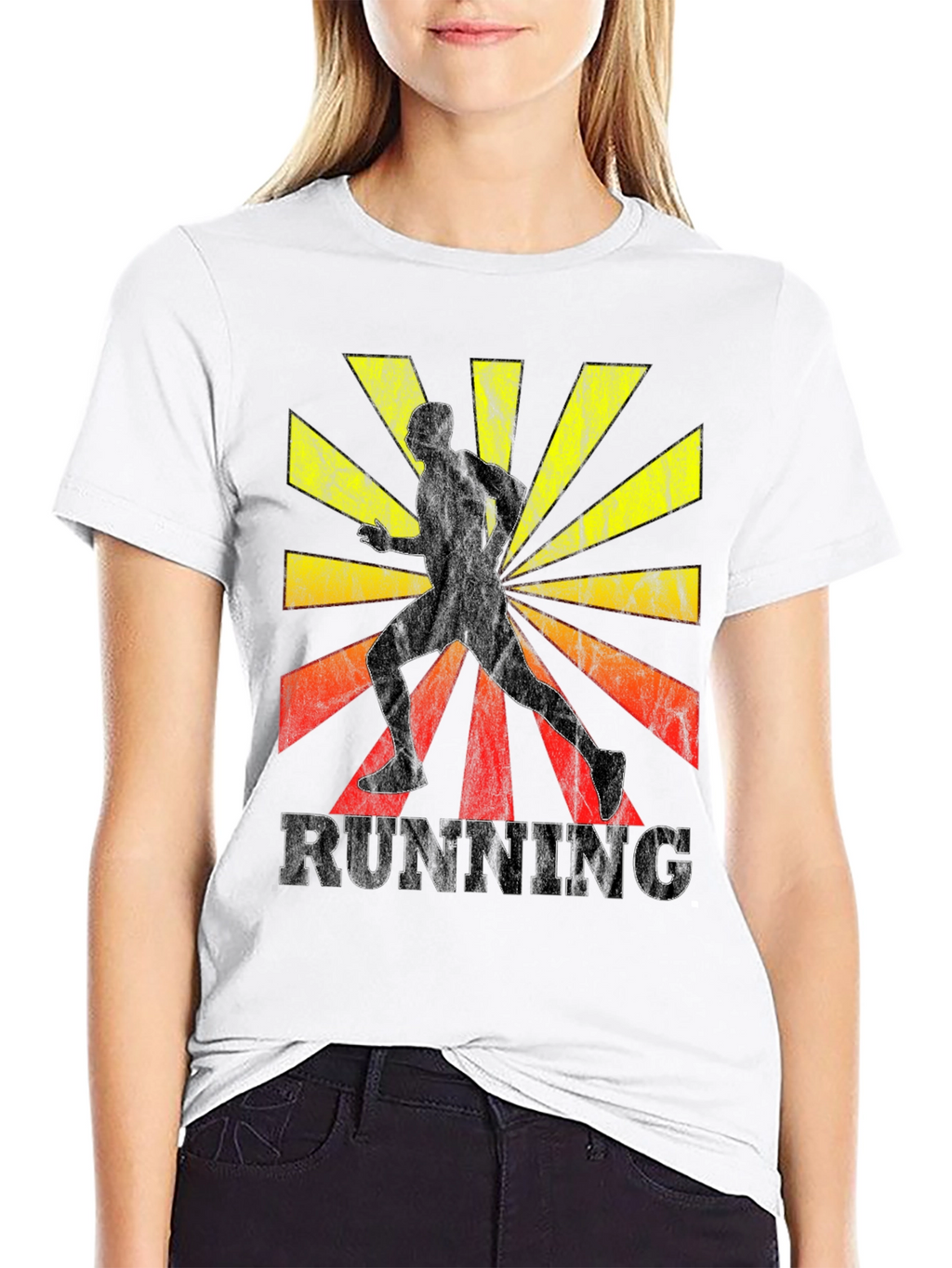 Retro Running T-Shirt - Sunrise Silhouette