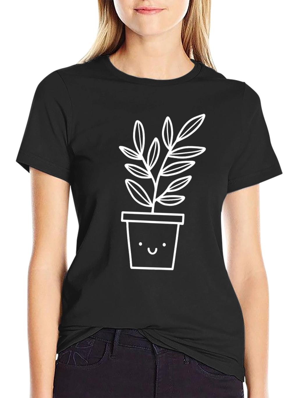 Cute Plant Graphic Tee - Unisex Black T-Shirt
