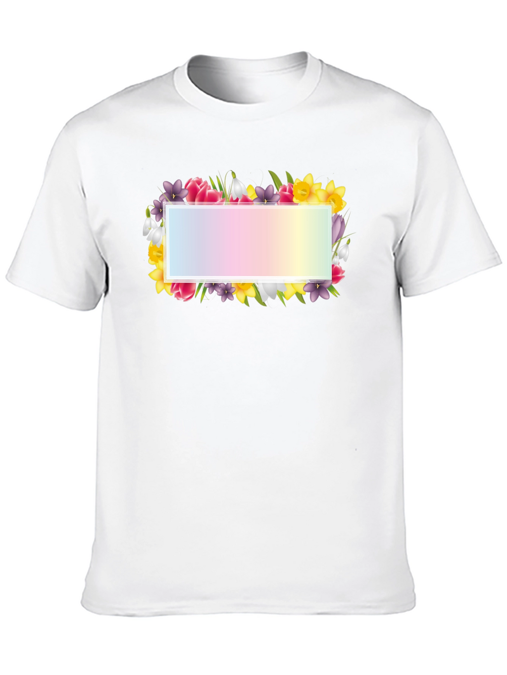 Floral Frame Graphic Tee - Black Cotton T-Shirt