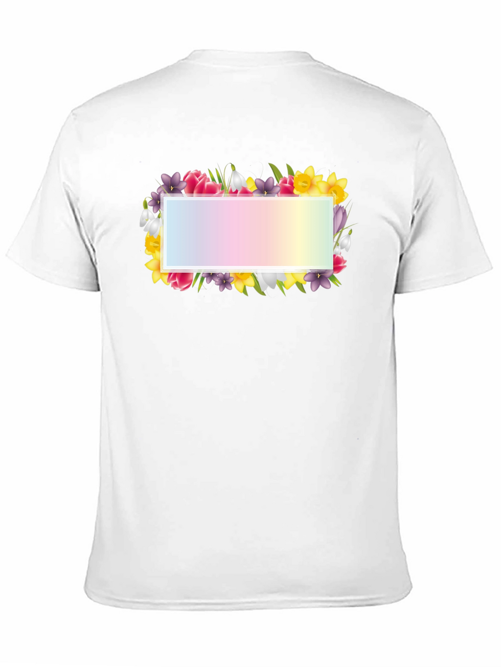 Floral Frame Graphic Tee - Black Cotton T-Shirt