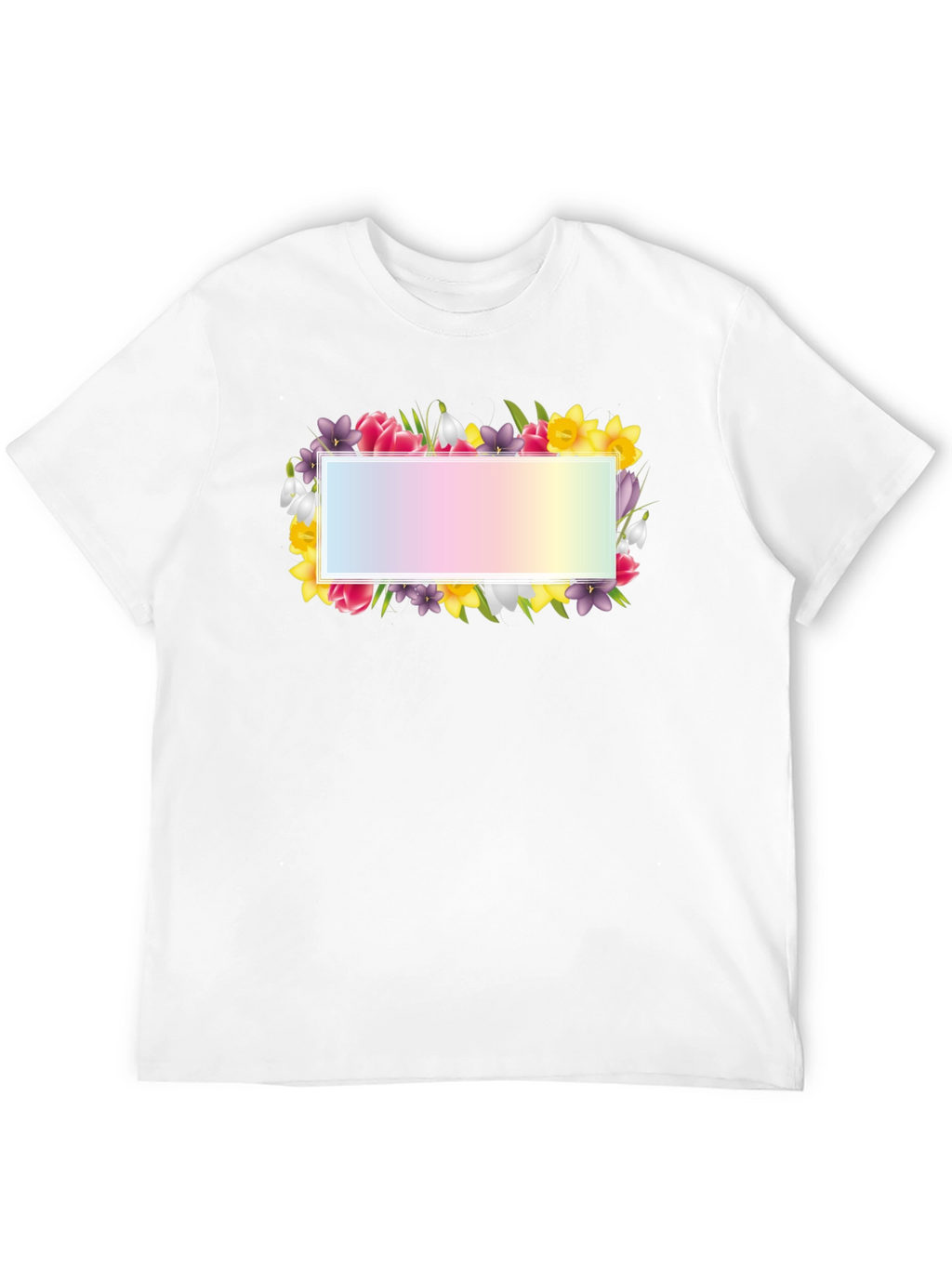Floral Frame Graphic Tee - Black Cotton T-Shirt