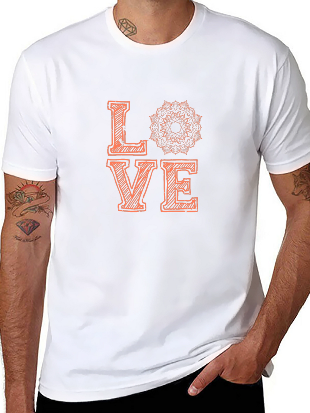 Love Mandala Graphic Tee - Stylish Black T-Shirt
