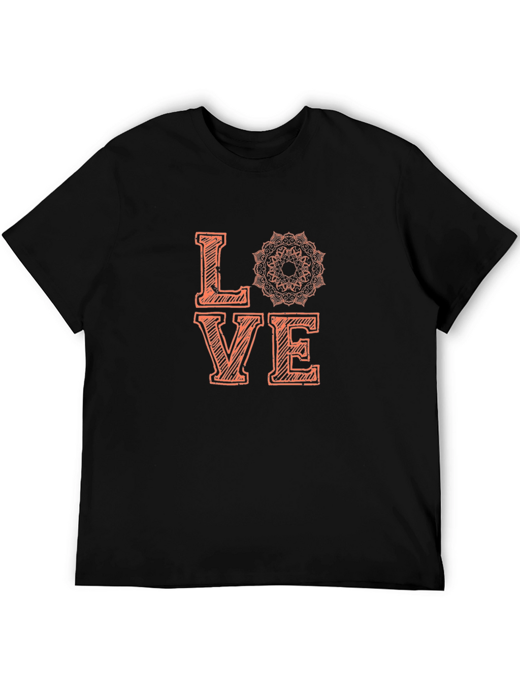 Love Mandala Graphic Tee - Stylish Black T-Shirt