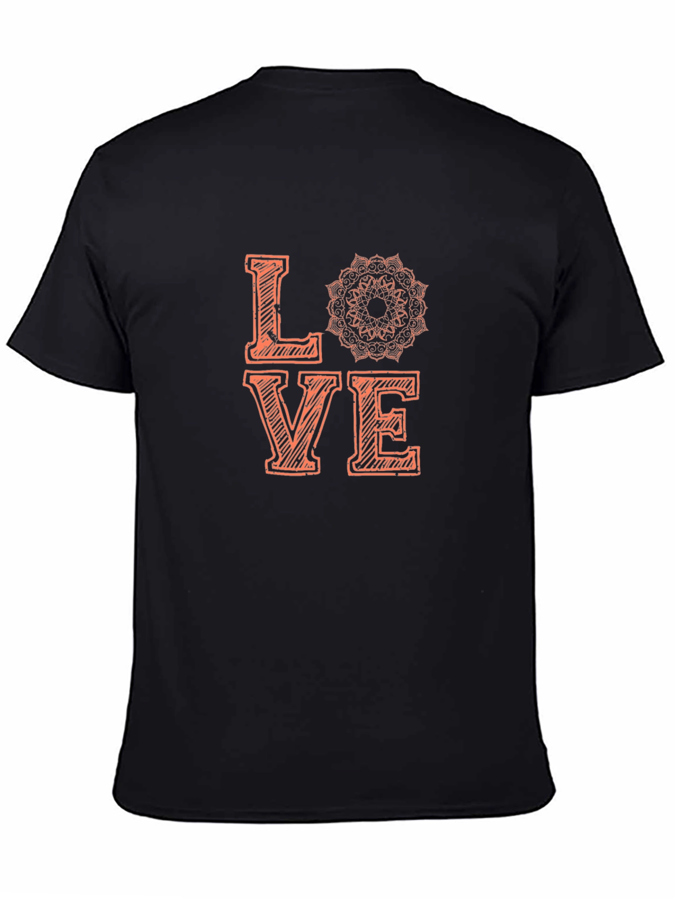 Love Mandala Graphic Tee - Stylish Black T-Shirt