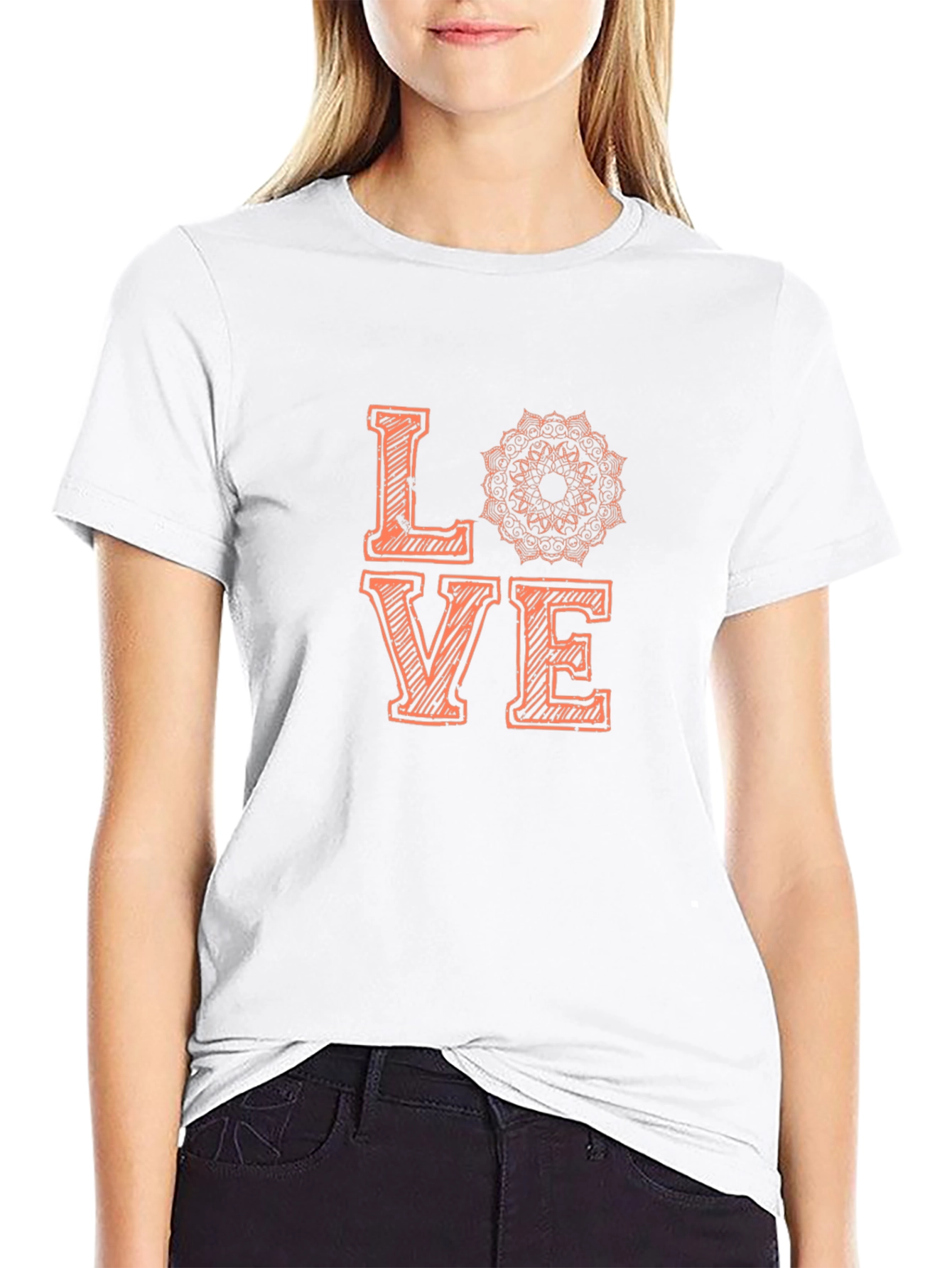 Love Mandala Graphic Tee - Stylish Black T-Shirt