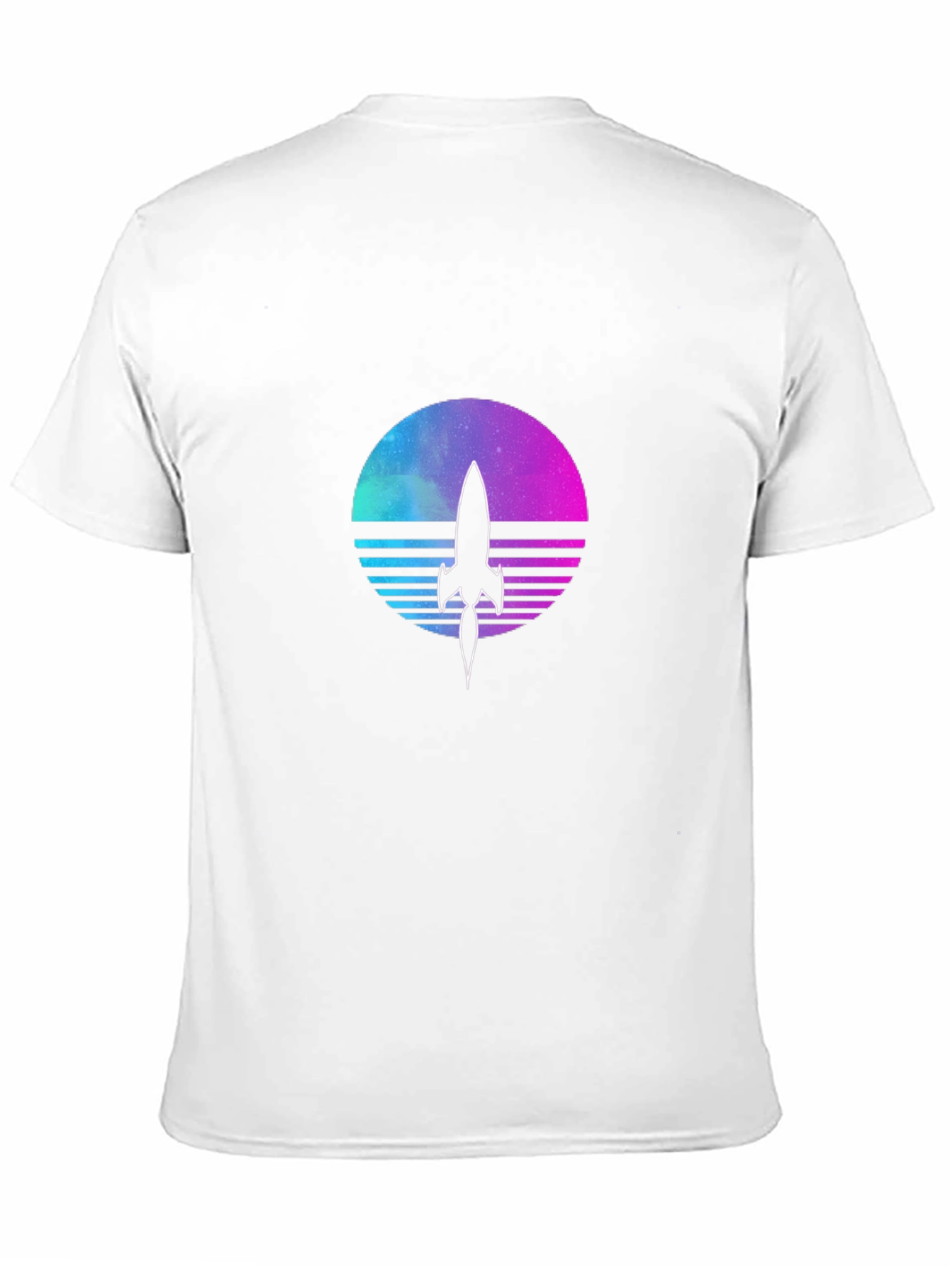 Retro Rocket T-Shirt - Galaxy Vaporwave Design
