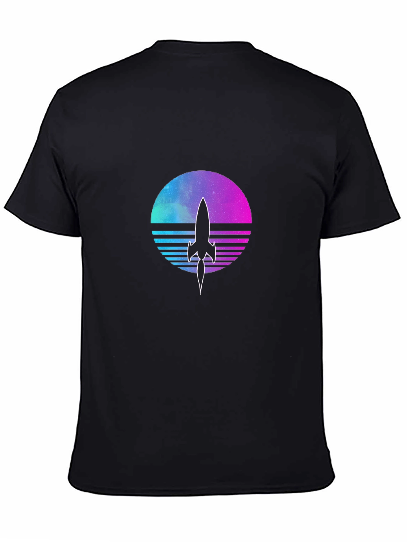 Retro Rocket T-Shirt - Galaxy Vaporwave Design