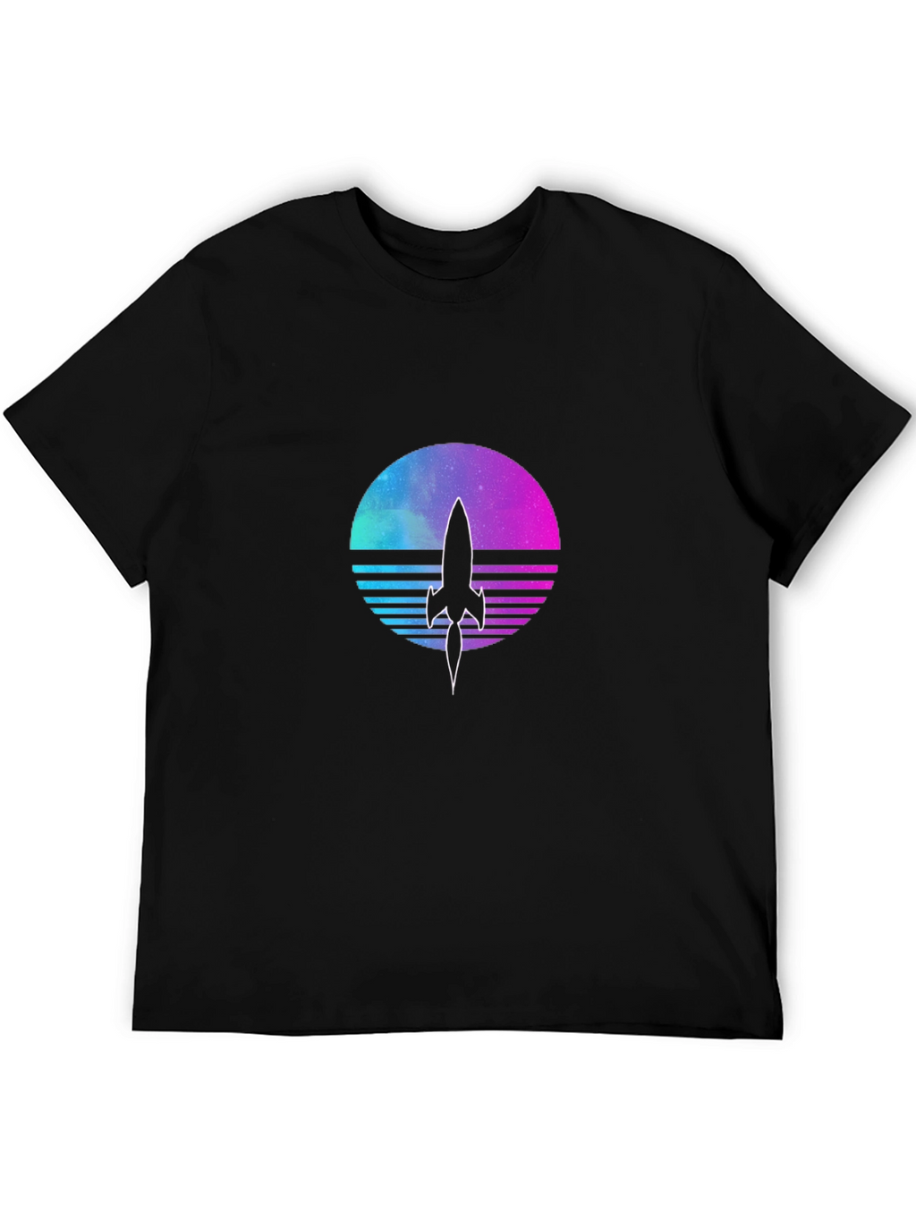 Retro Rocket T-Shirt - Galaxy Vaporwave Design