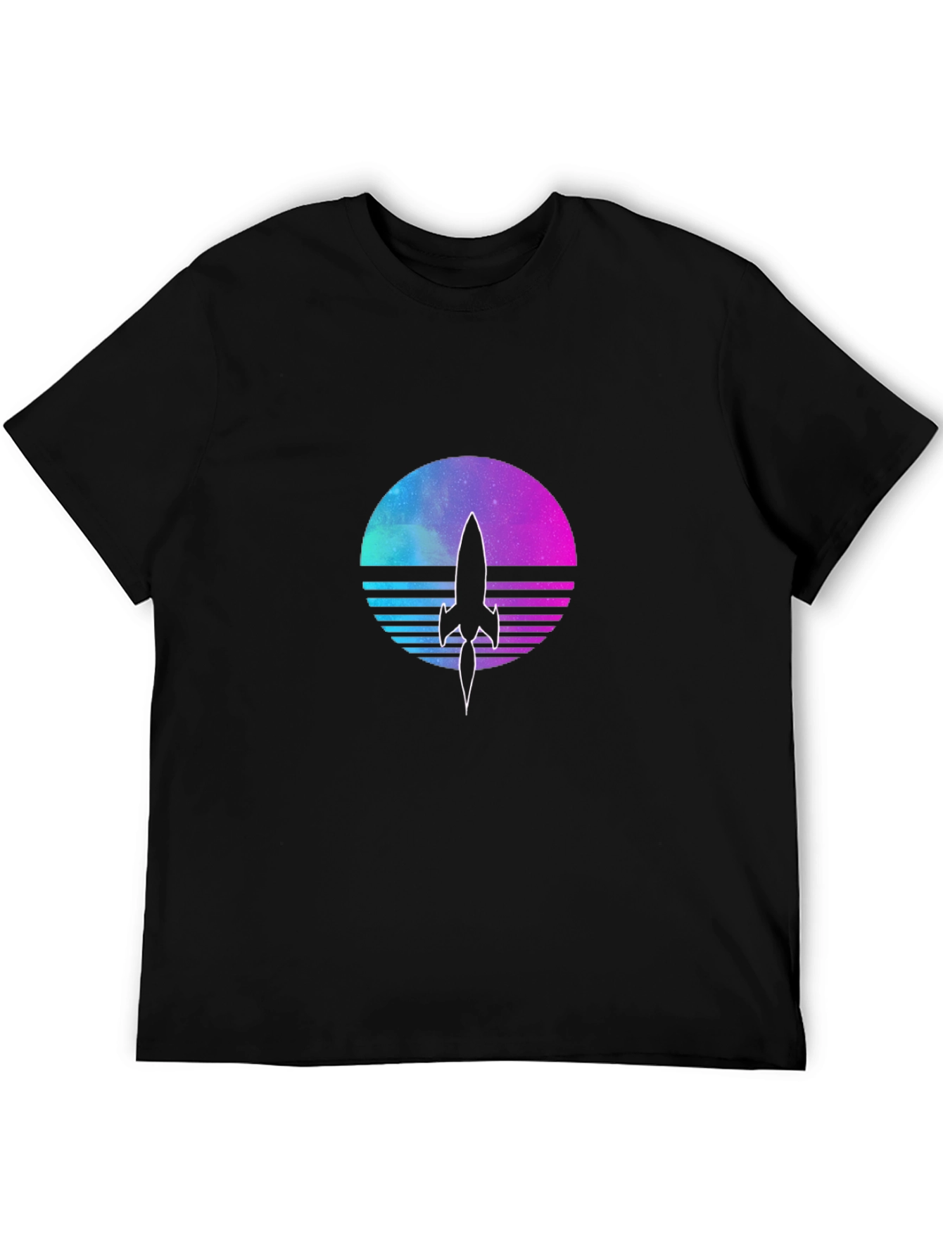 Retro Rocket T-Shirt - Galaxy Vaporwave Design