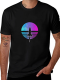 Retro Rocket T-Shirt - Galaxy Vaporwave Design