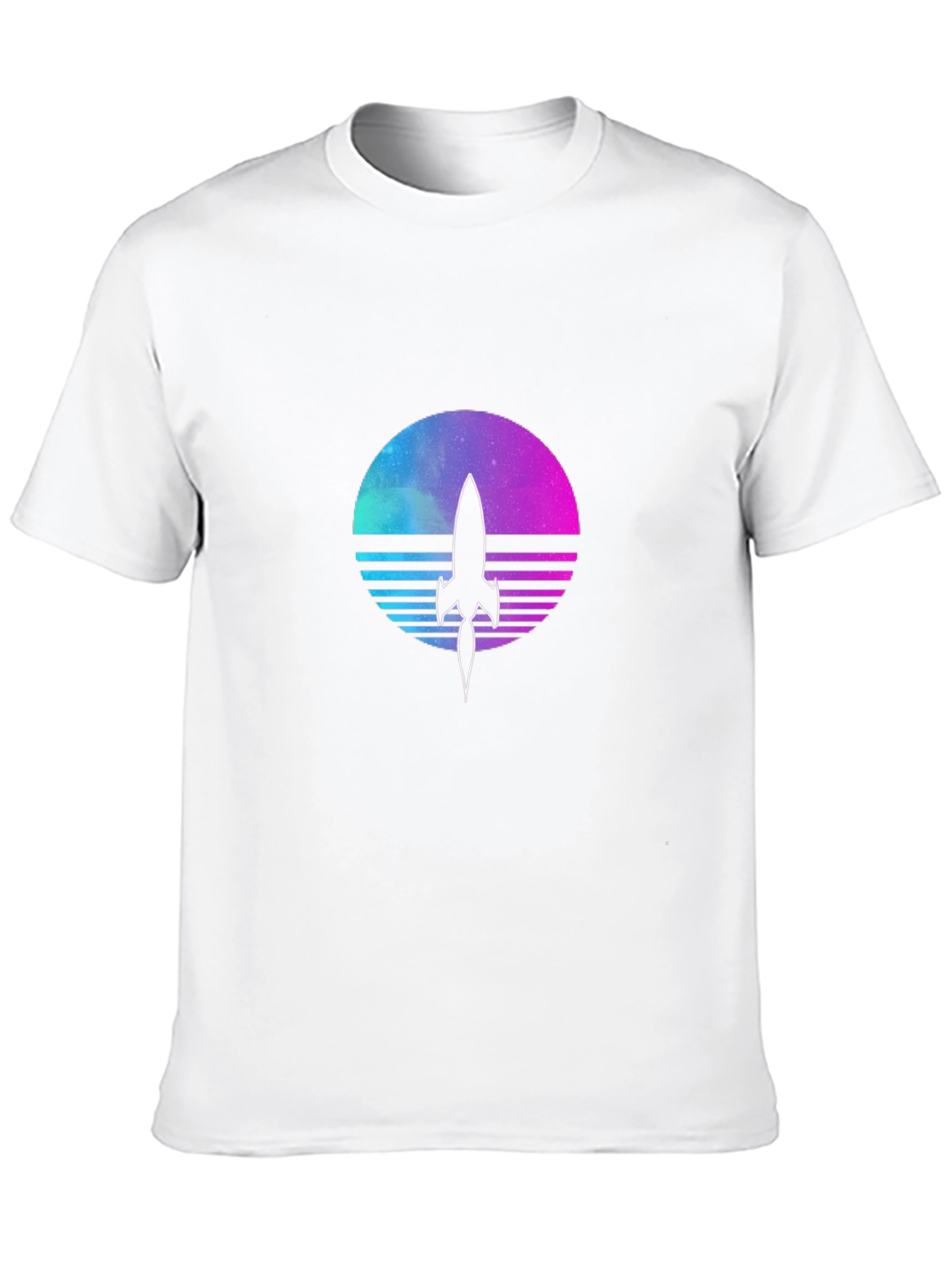 Retro Rocket T-Shirt - Galaxy Vaporwave Design