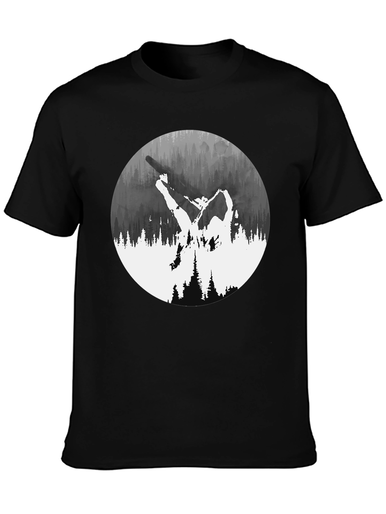 Nature Silhouette Graphic Tee - Black