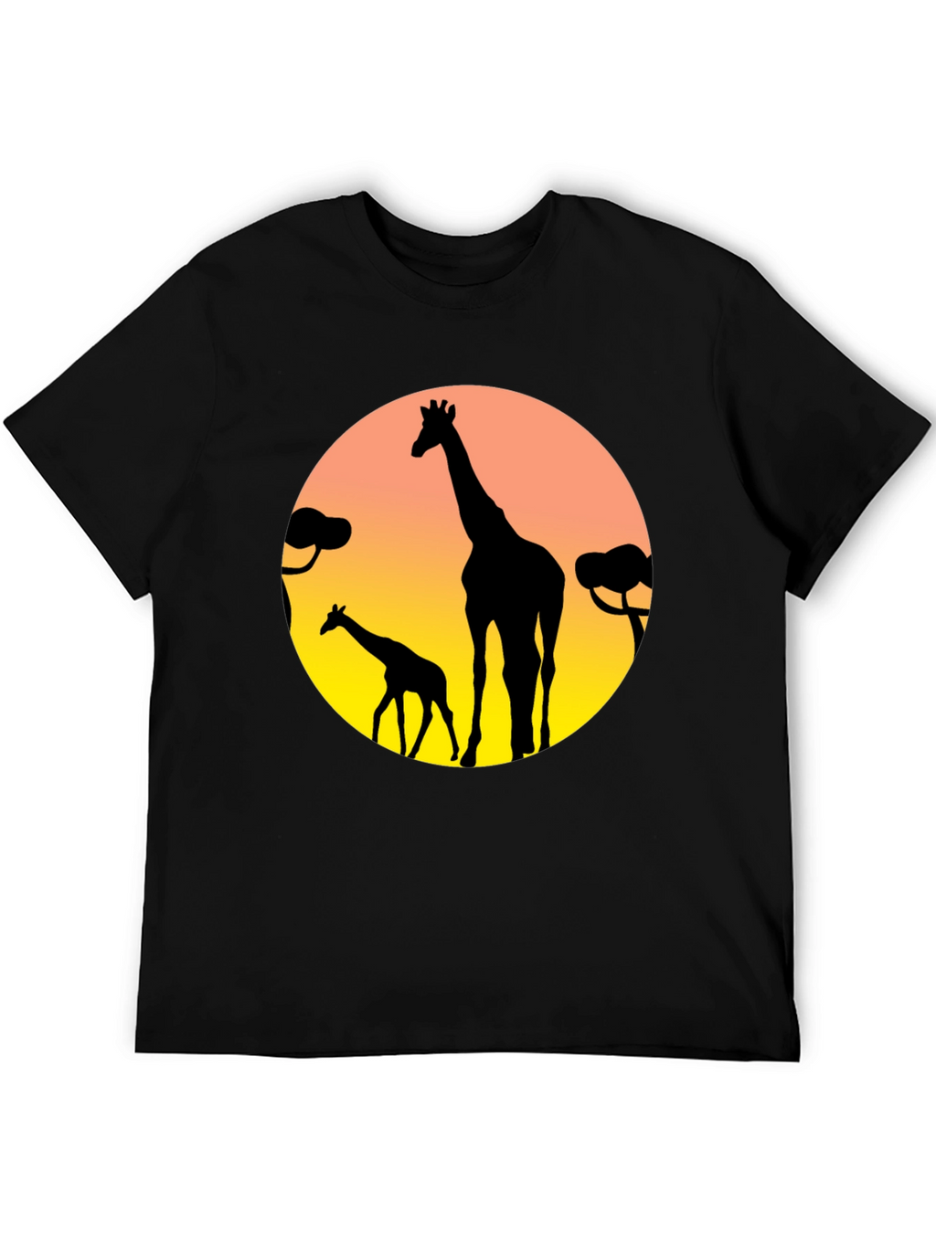 Giraffe Silhouette T-Shirt - Sunset Graphic Tee