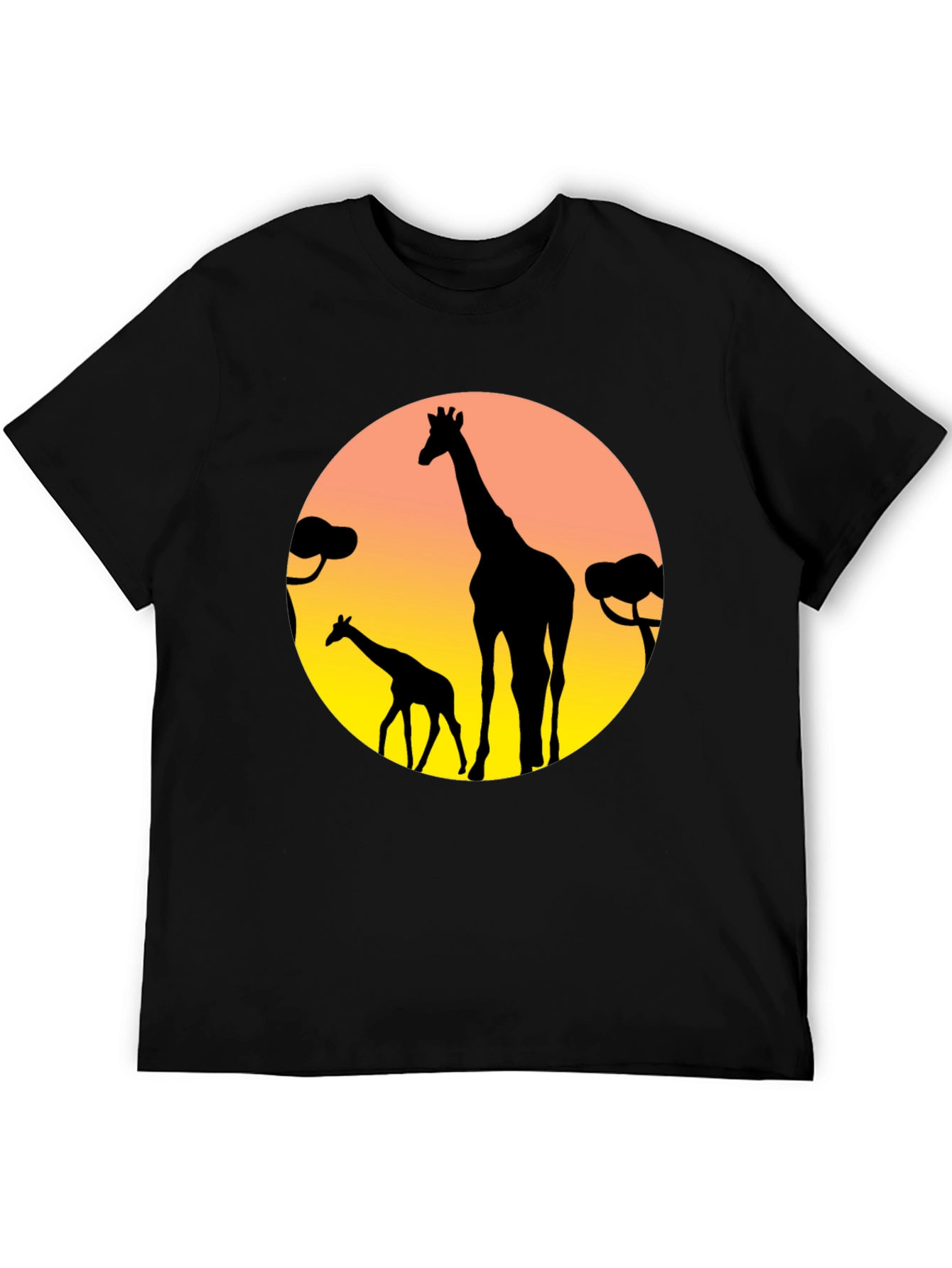 Giraffe Silhouette T-Shirt - Sunset Graphic Tee