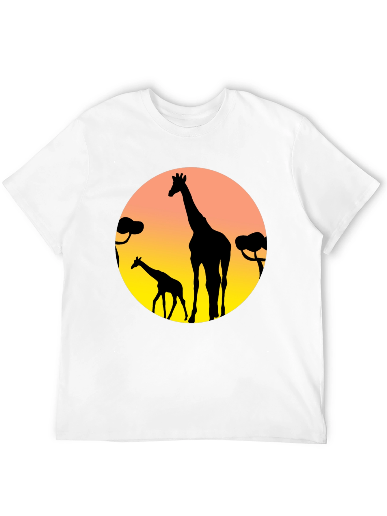 Giraffe Silhouette T-Shirt - Sunset Graphic Tee