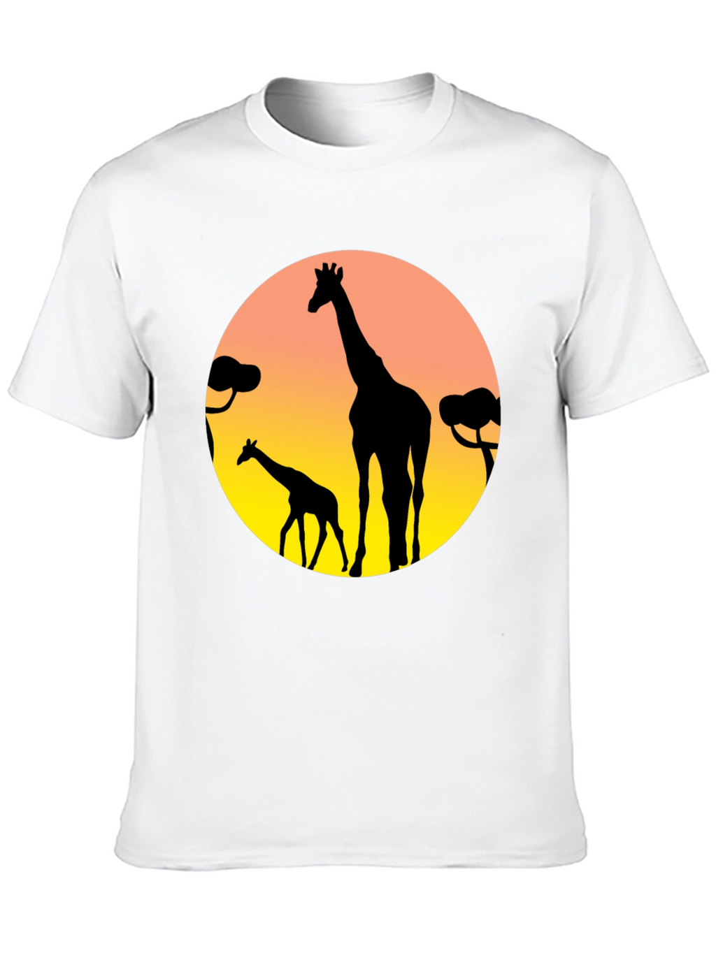 Giraffe Silhouette T-Shirt - Sunset Graphic Tee