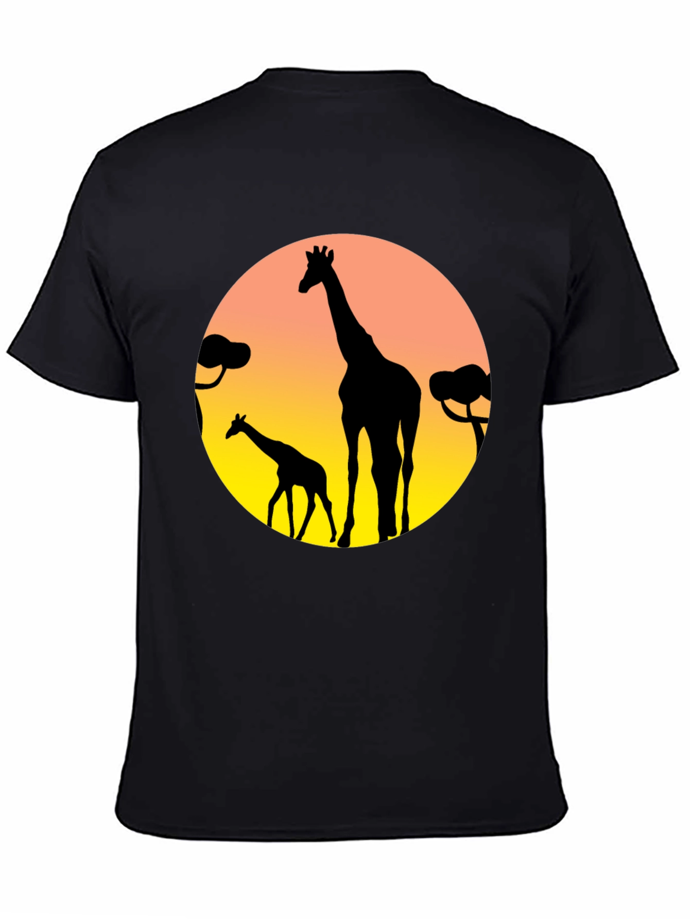 Giraffe Silhouette T-Shirt - Sunset Graphic Tee