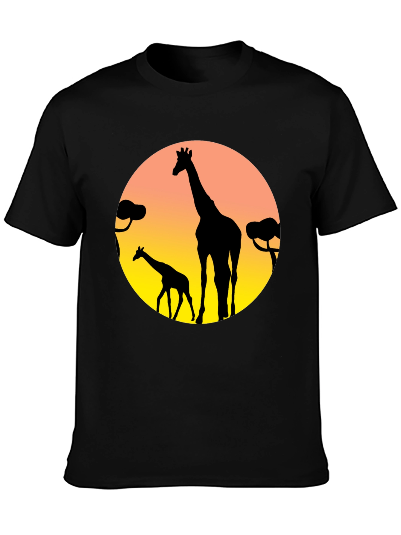 Giraffe Silhouette T-Shirt - Sunset Graphic Tee