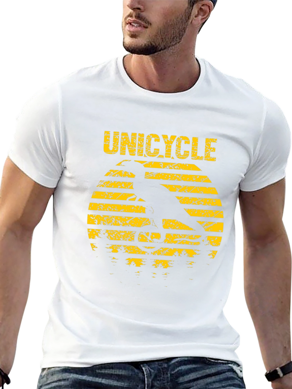 Unicycle Dinosaur T-Shirt - Funny Graphic Tee