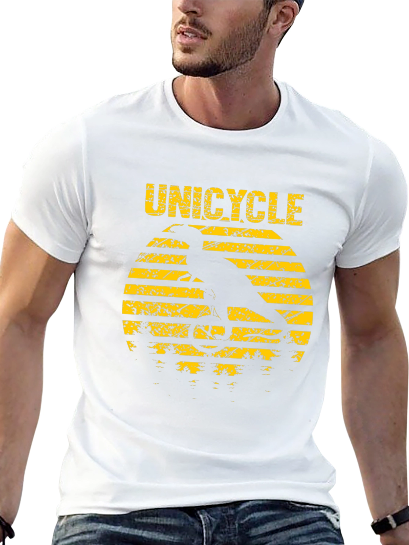 Unicycle Dinosaur T-Shirt - Funny Graphic Tee