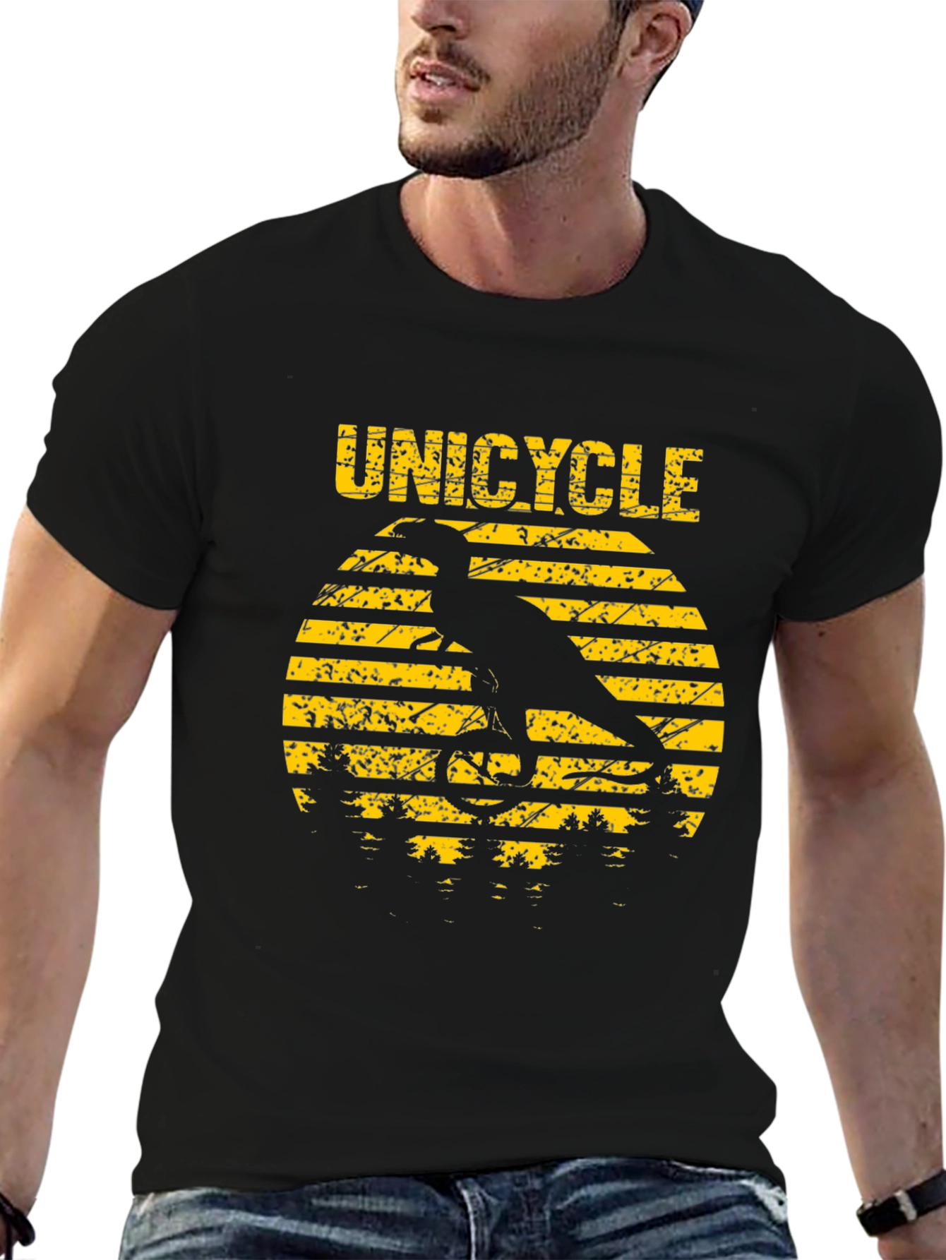 Unicycle Dinosaur T-Shirt - Funny Graphic Tee