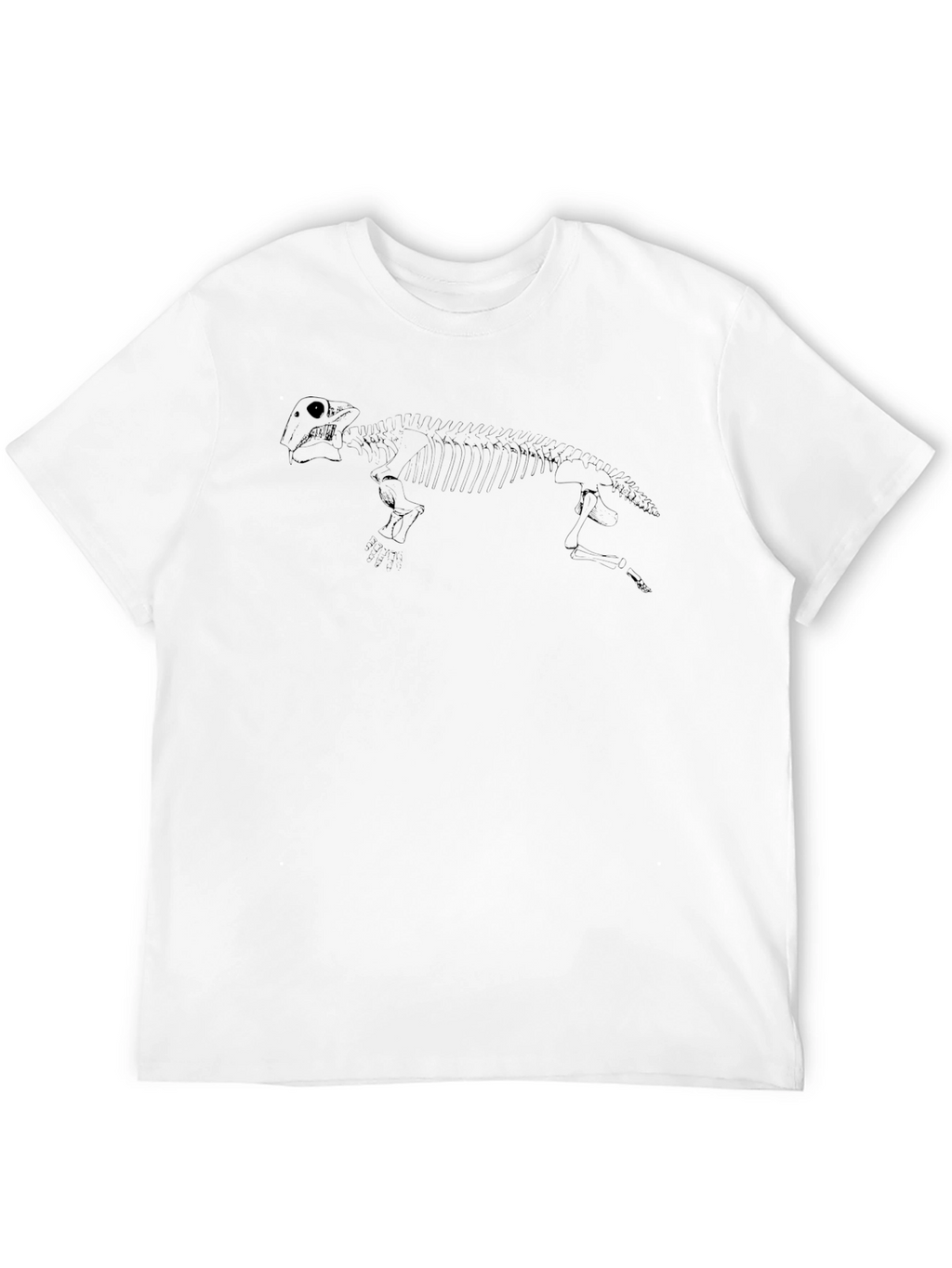 Black Dinosaur Skeleton Graphic Tee