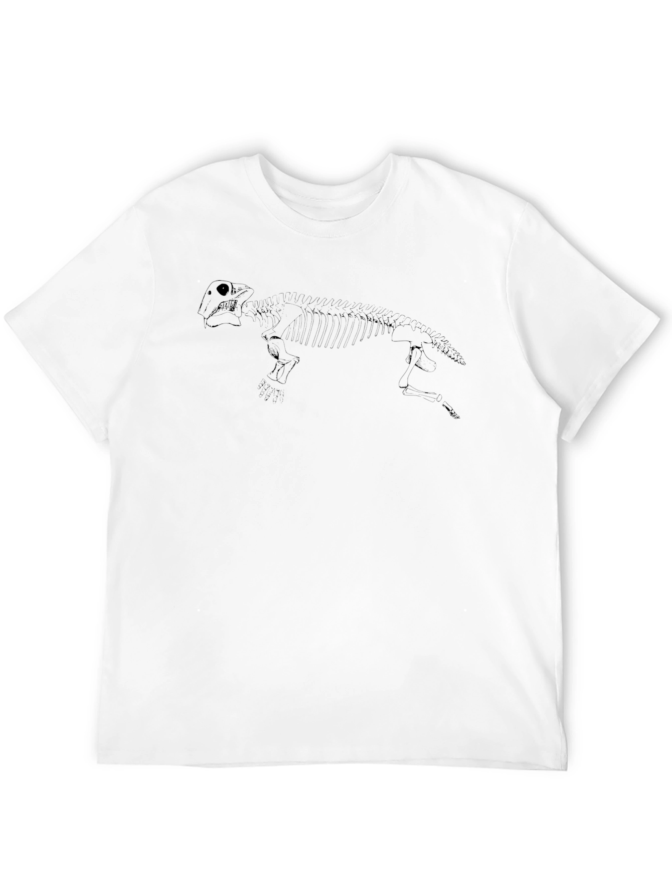 Black Dinosaur Skeleton Graphic Tee