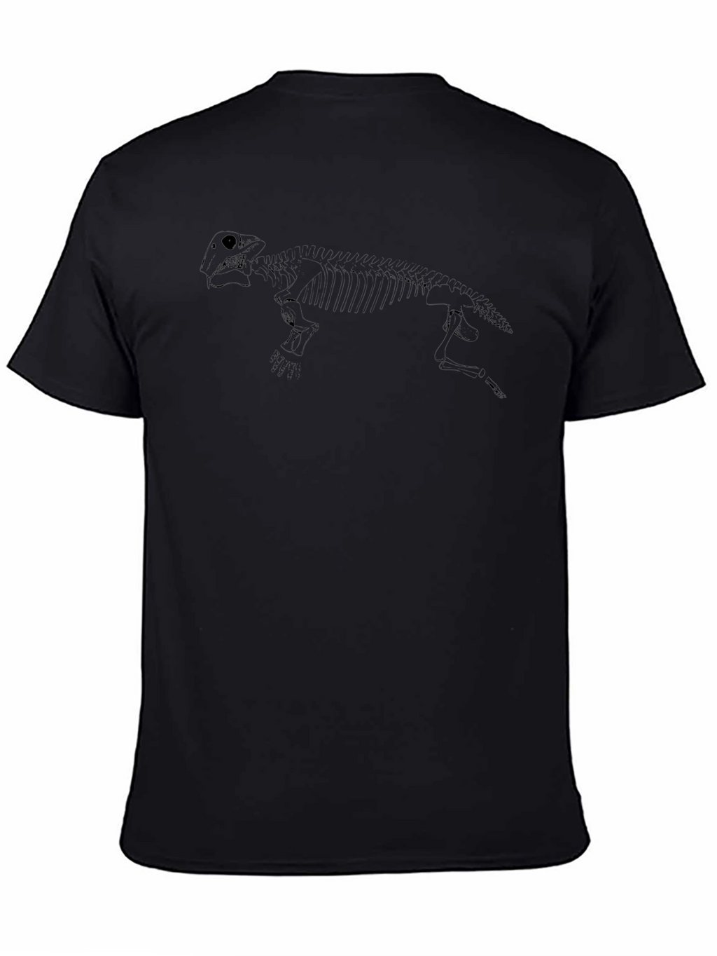 Black Dinosaur Skeleton Graphic Tee