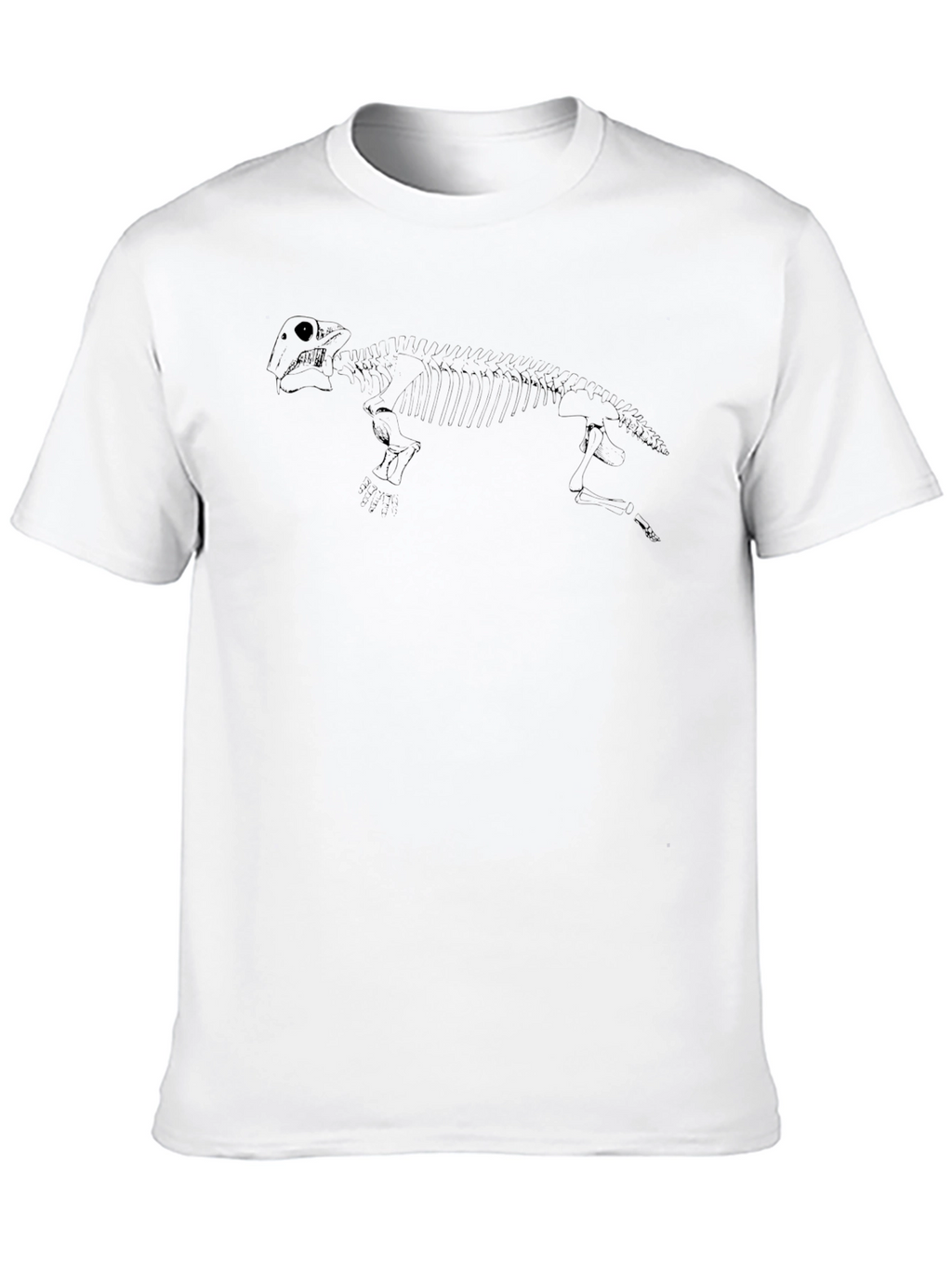Black Dinosaur Skeleton Graphic Tee