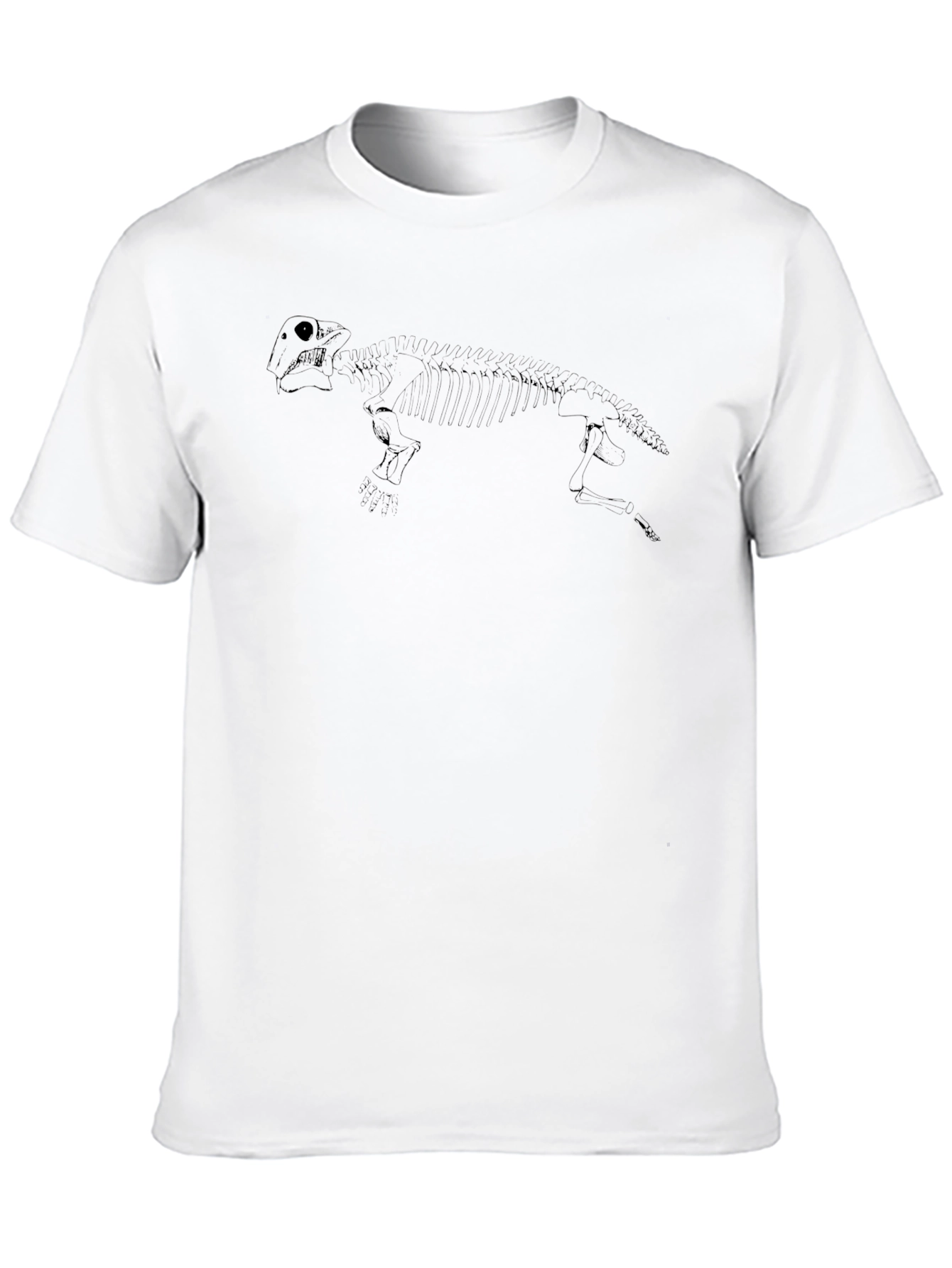 Black Dinosaur Skeleton Graphic Tee