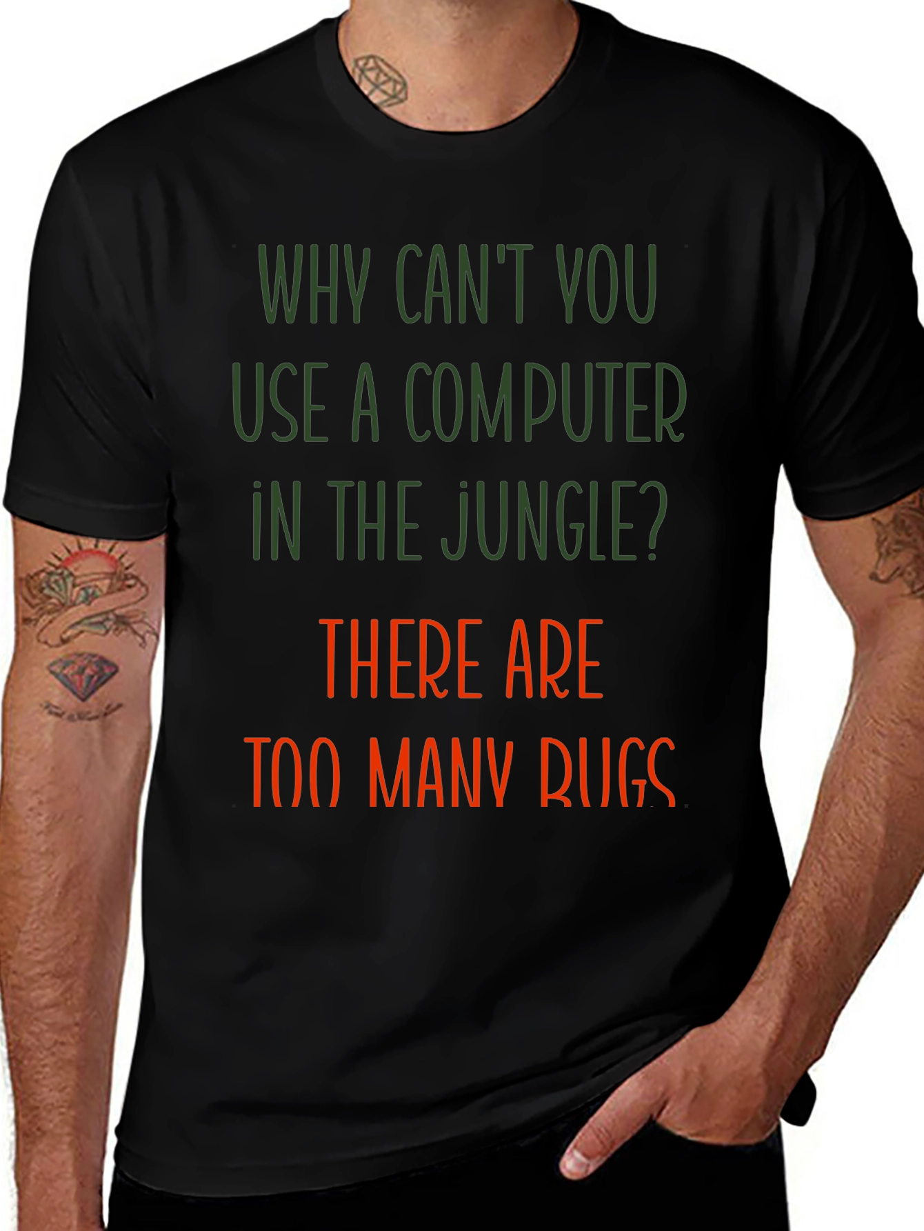 Funny Jungle Computer Bugs T-Shirt