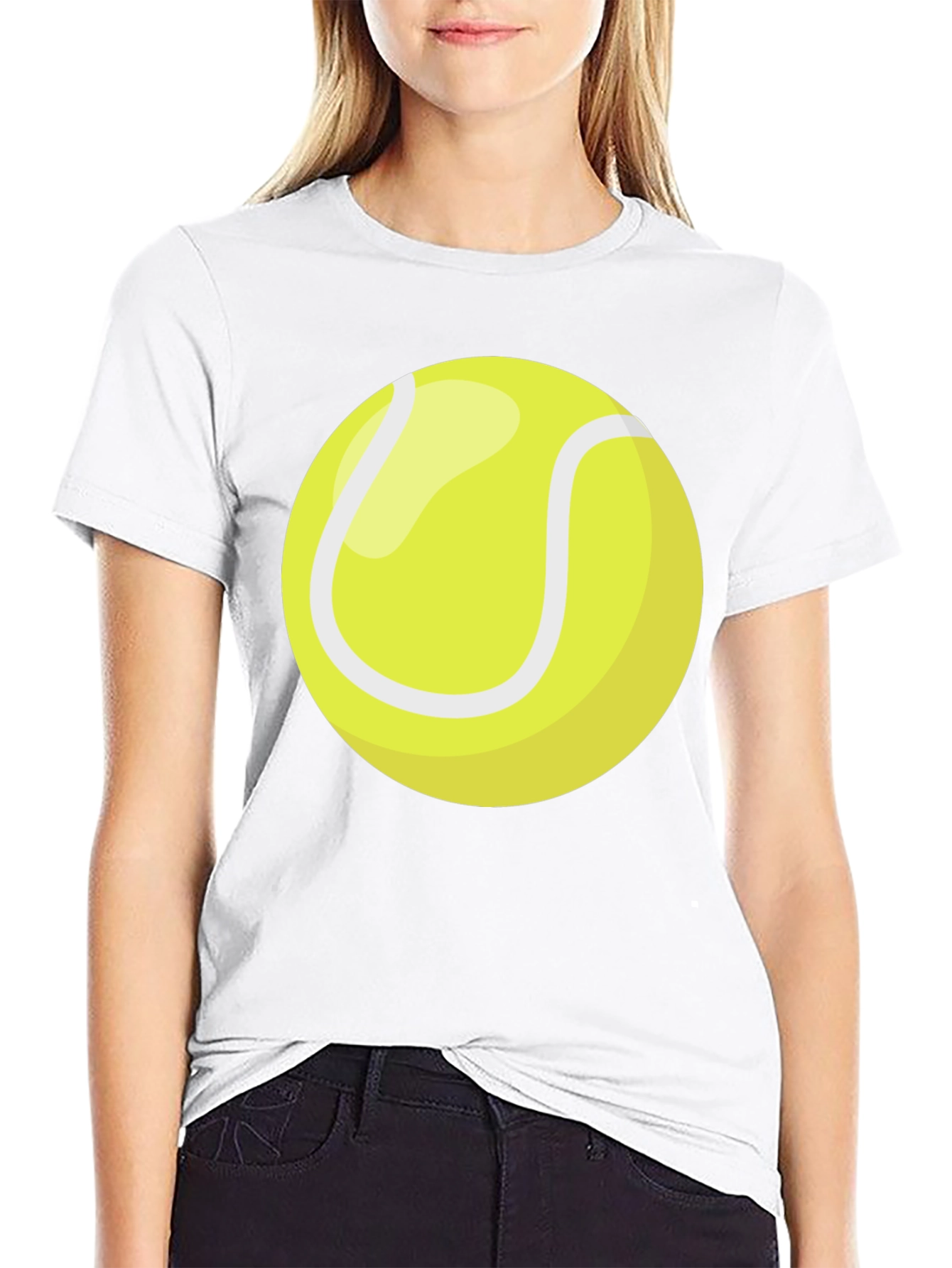 Tennis Ball Graphic T-Shirt - Black Cotton Tee