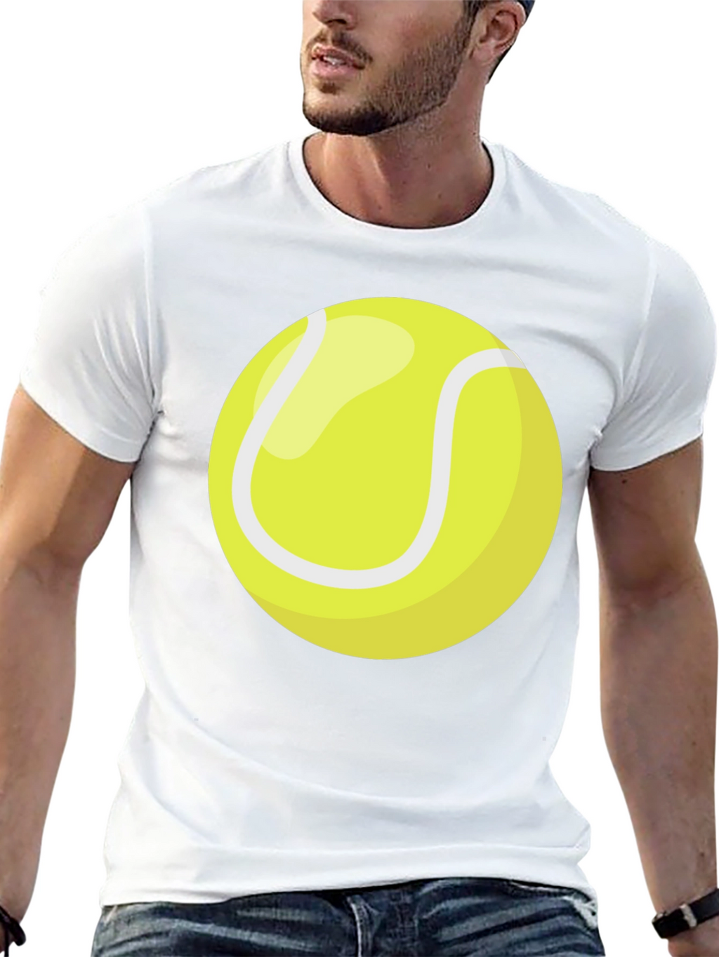 Tennis Ball Graphic T-Shirt - Black Cotton Tee