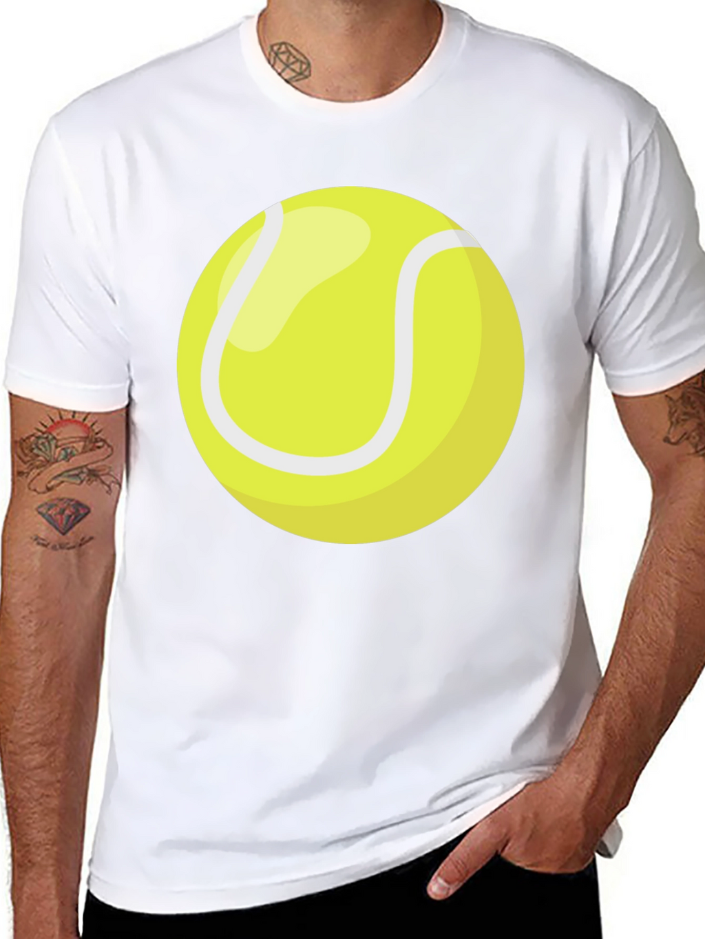 Tennis Ball Graphic T-Shirt - Black Cotton Tee