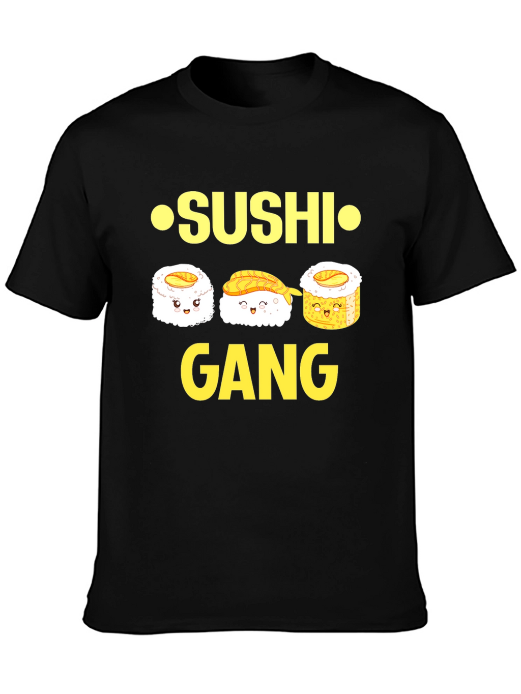 Sushi Gang Graphic Tee - Black Cotton T-Shirt