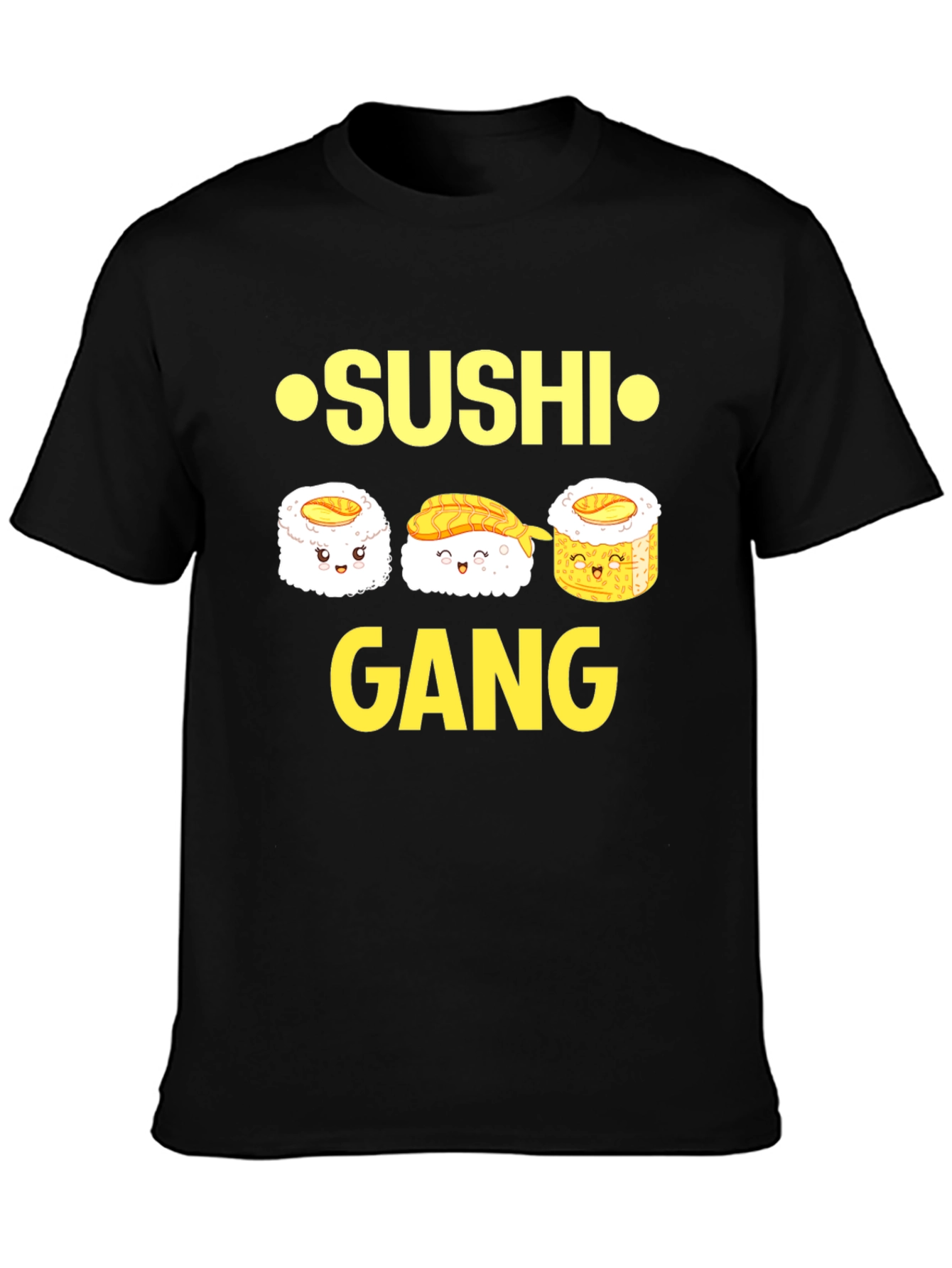 Sushi Gang Graphic Tee - Black Cotton T-Shirt