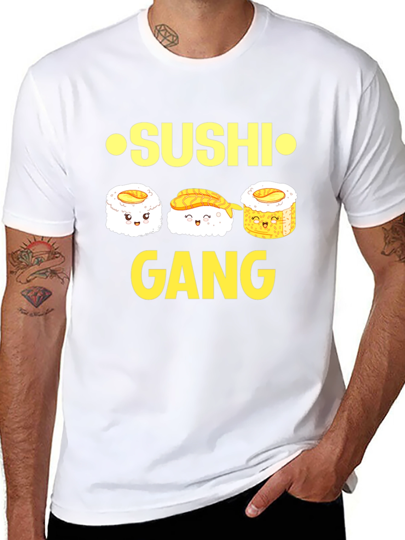 Sushi Gang Graphic Tee - Black Cotton T-Shirt