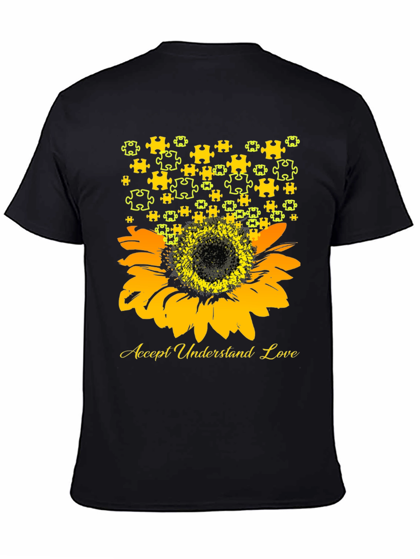 Accept Understand Love Sunflower Autism Awareness T-Shirt