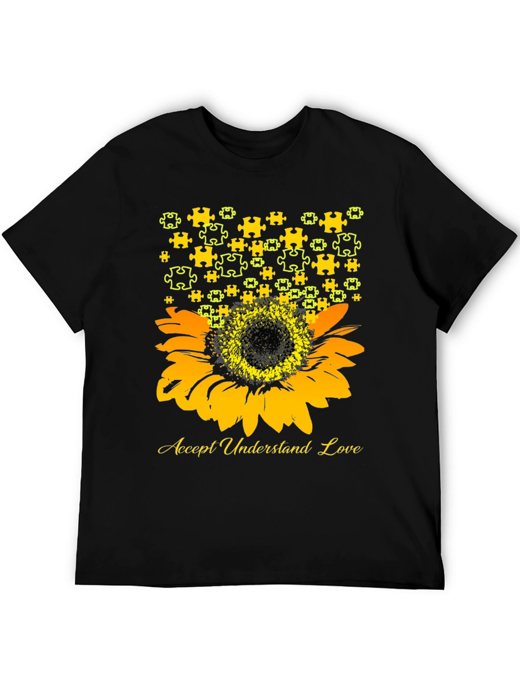Accept Understand Love Sunflower Autism Awareness T-Shirt