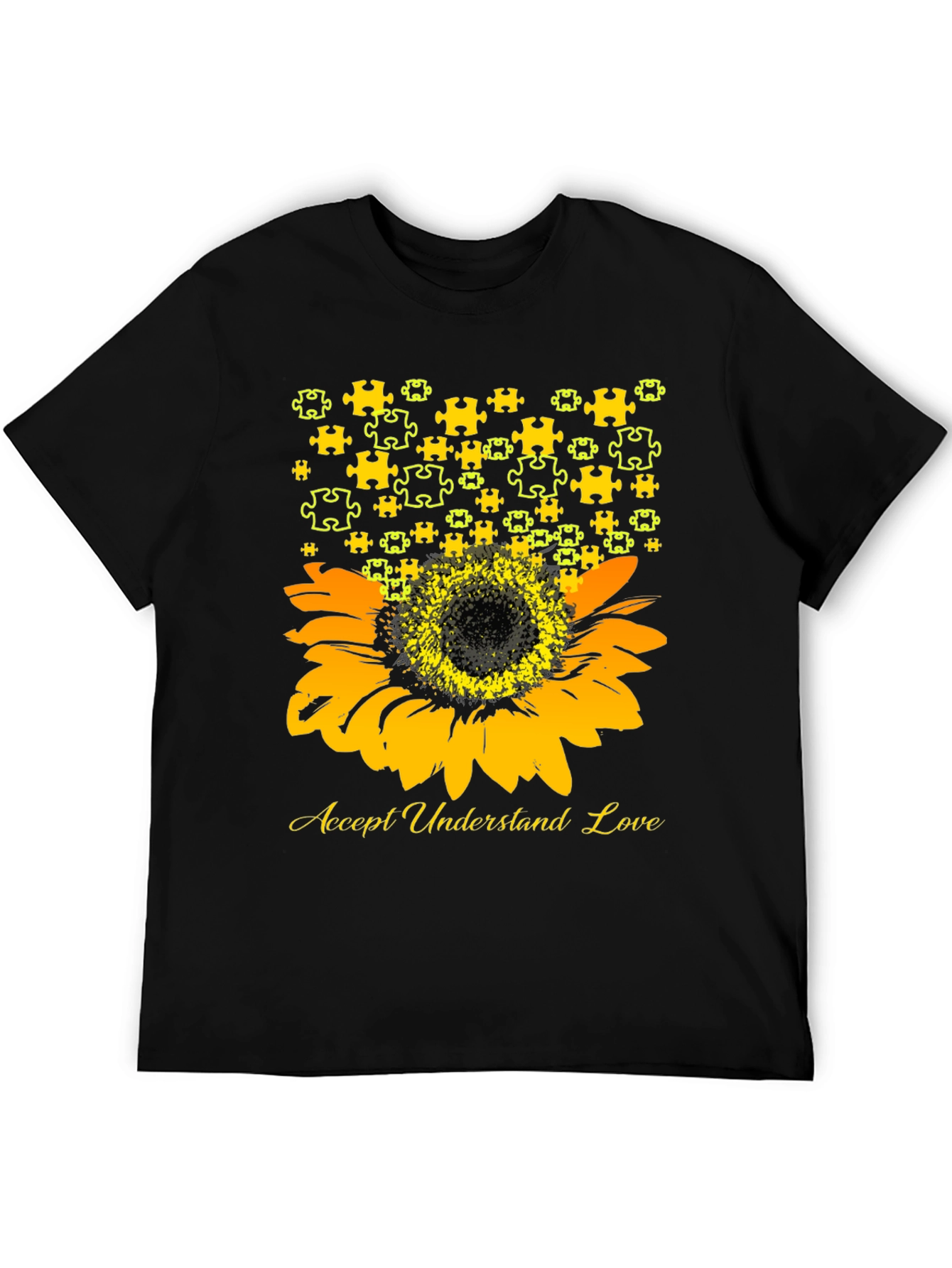 Accept Understand Love Sunflower Autism Awareness T-Shirt