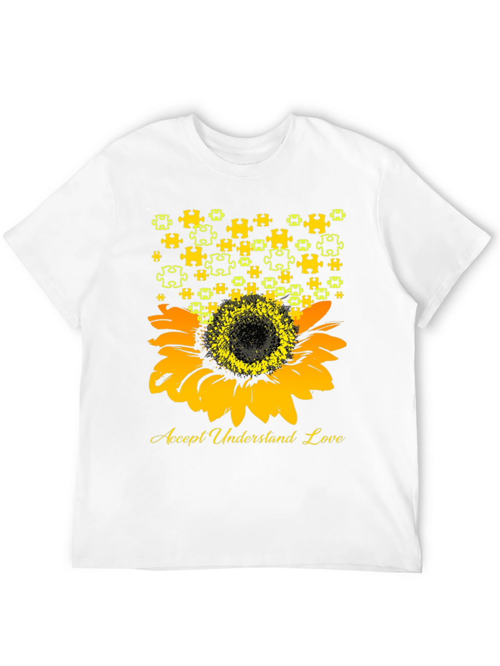 Accept Understand Love Sunflower Autism Awareness T-Shirt