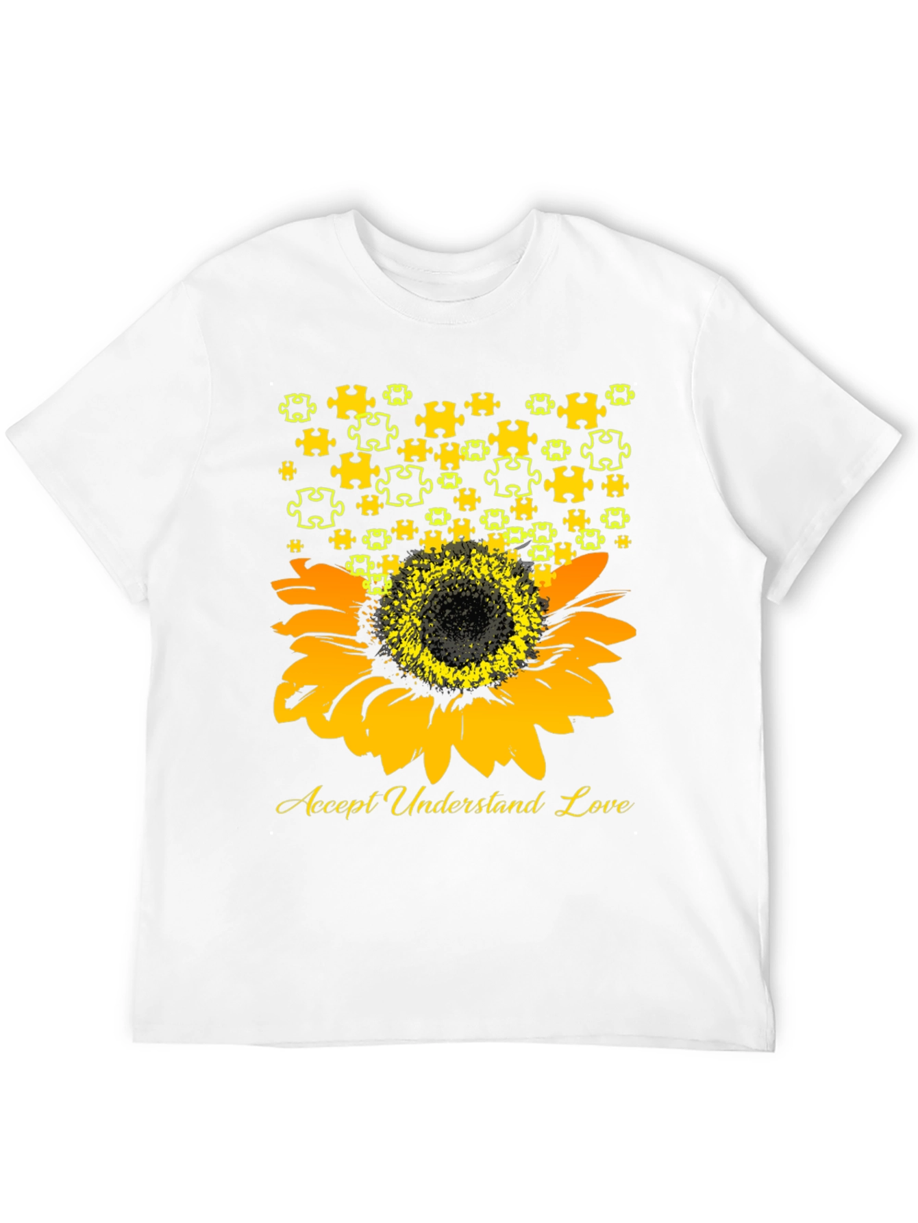 Accept Understand Love Sunflower Autism Awareness T-Shirt